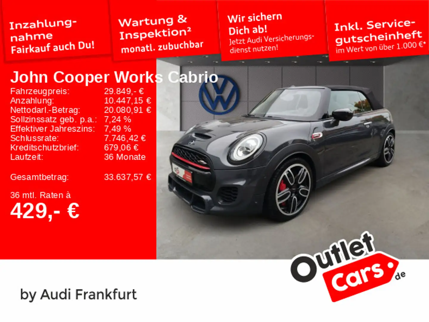 MINI John Cooper Works Cabrio LED DAB Harman-Kardon N Grau - 1
