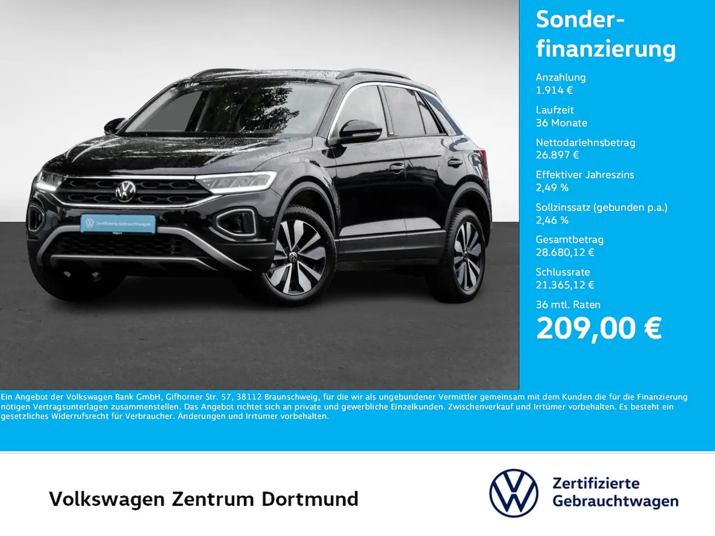Volkswagen T-Roc 2.0 MOVE LM17 NAVI CARPLAY SITZHEIZUNG Noir - 1