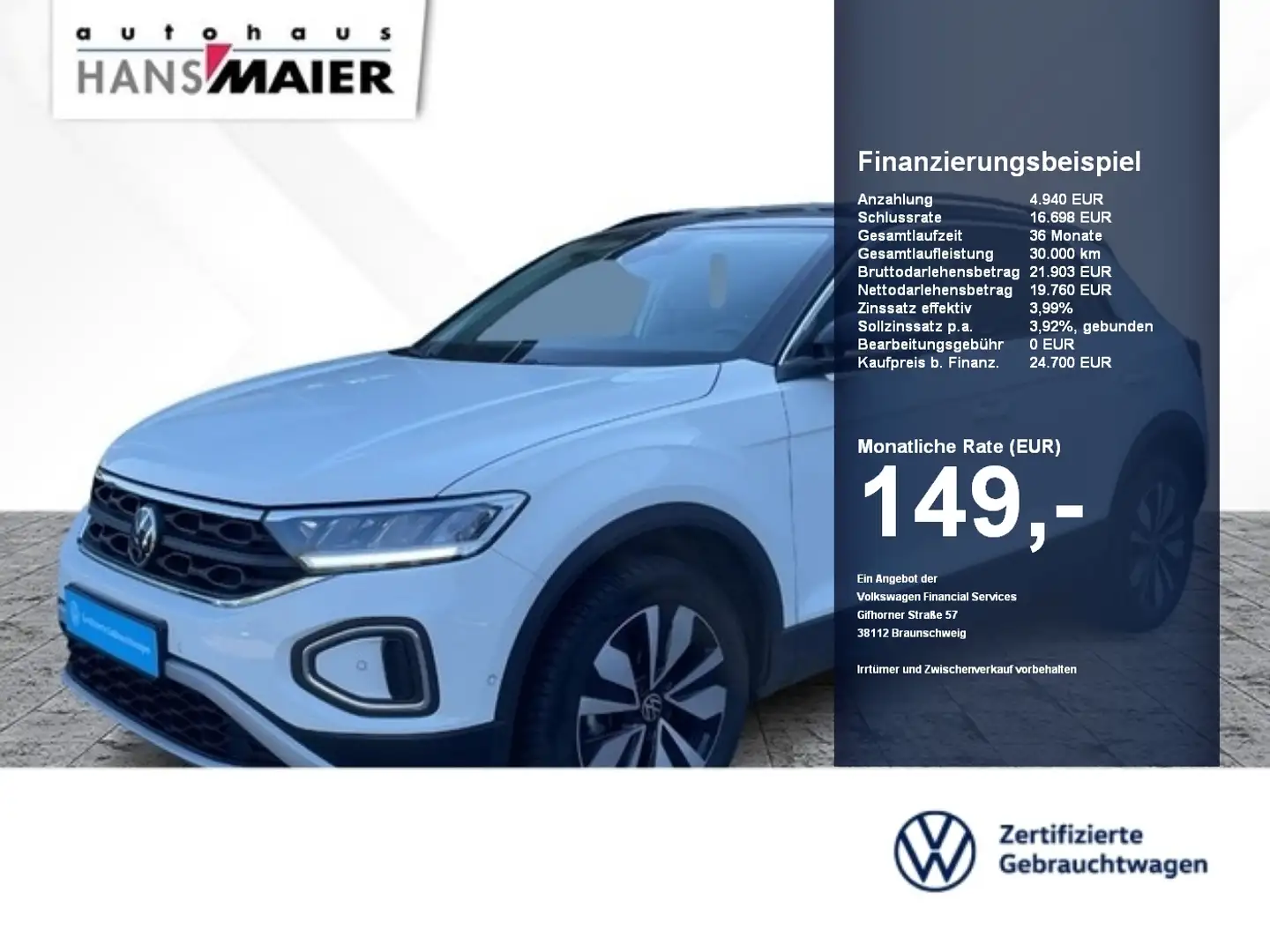 Volkswagen T-Roc Move 1.0 TSI 6-Gang Navi ACC GJR SHZ VC VC SHZ Blanco - 1