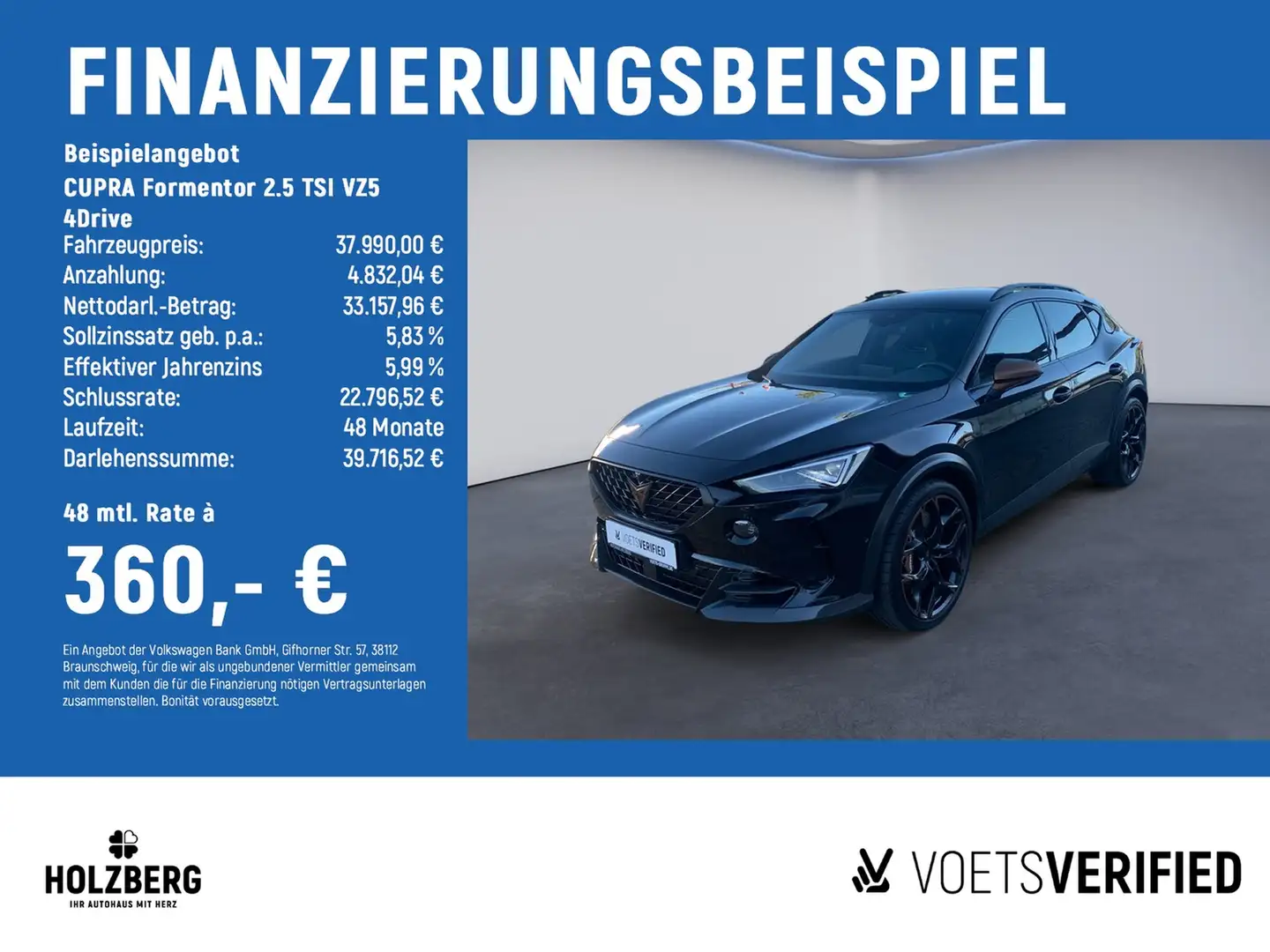 CUPRA Formentor 2.5 TSI VZ5 4Drive BEATS+ACC+KEYLESS Schwarz - 2