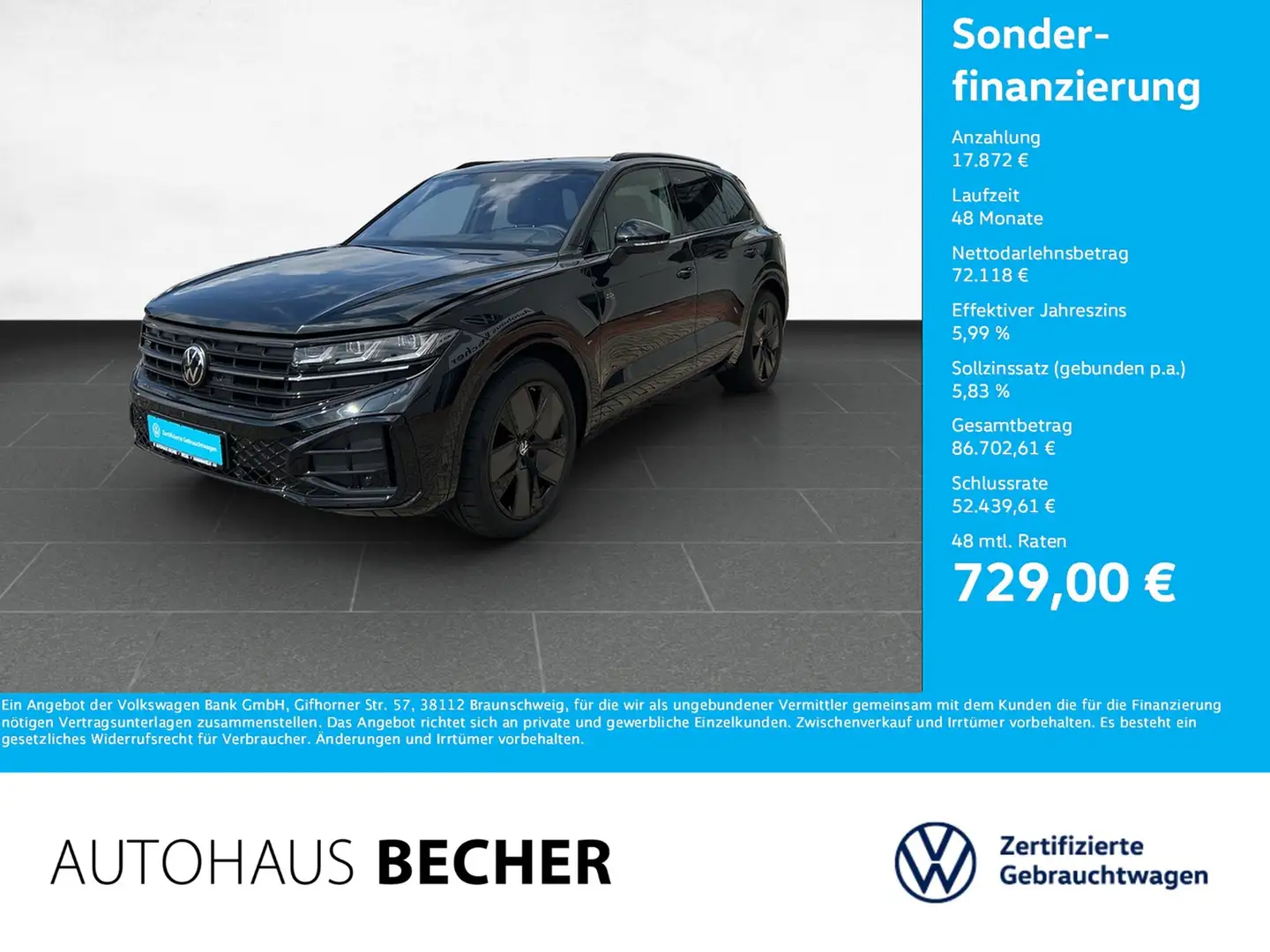Volkswagen Touareg R-Line 3.0 V6 TDI 4MOTION /AHK/Navi/LED Schwarz - 1