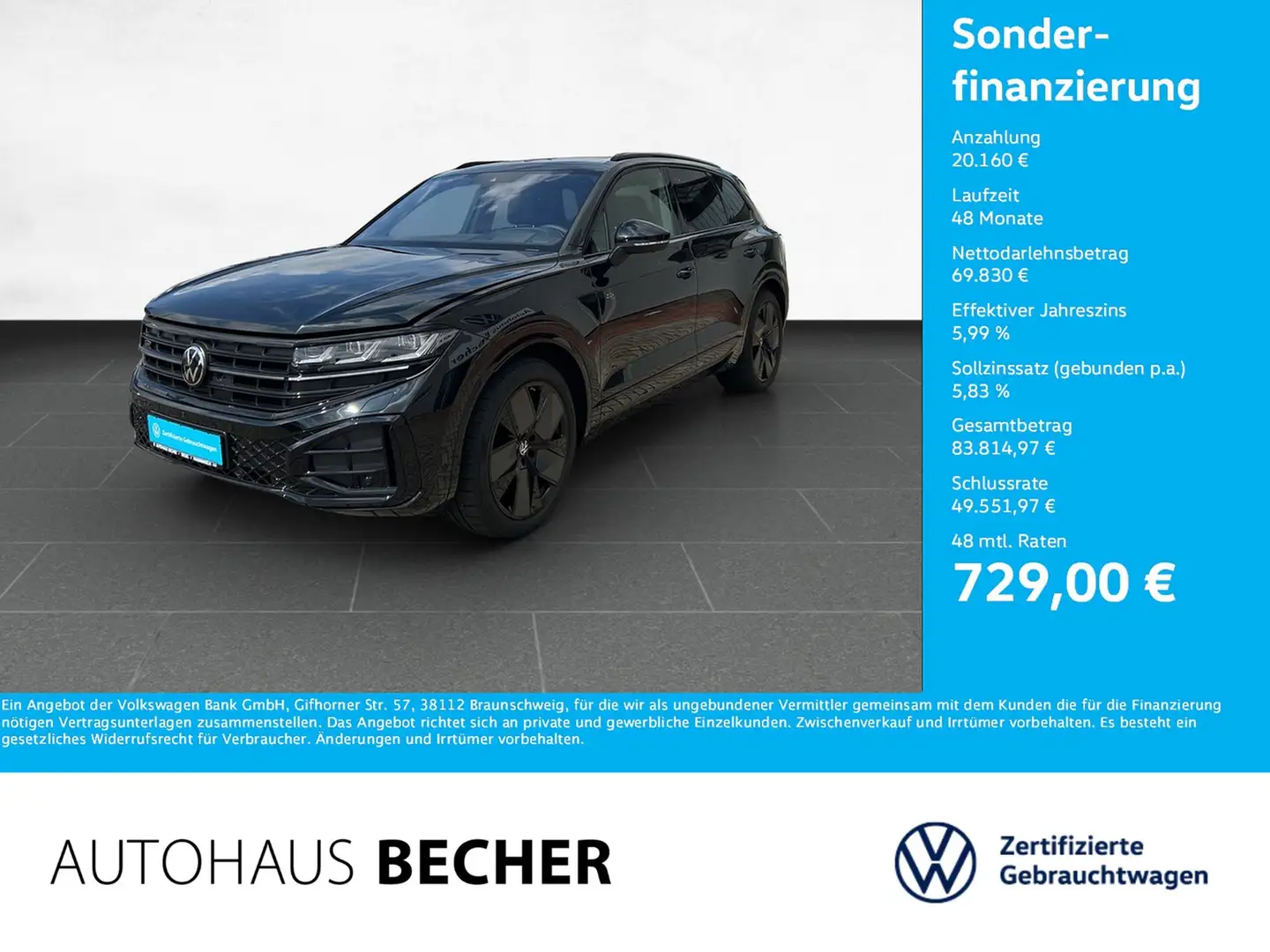 Volkswagen Touareg R-Line 3.0 V6 TDI 4MOTION /AHK/Navi/LED Schwarz - 1
