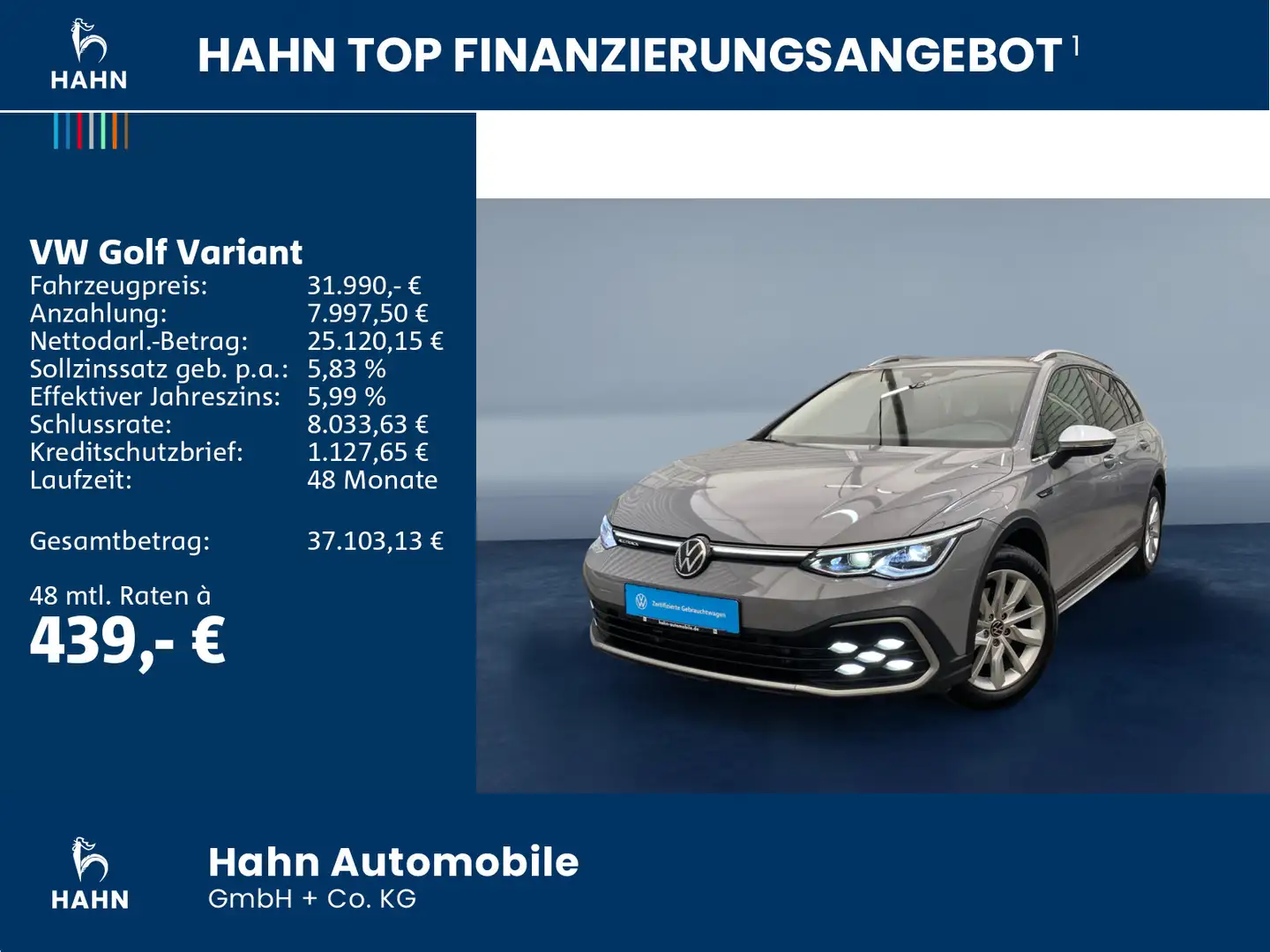 Volkswagen Golf Variant Golf VIII Variant Alltrack 2.0TDI DSG 4Mo Pano Grau - 2