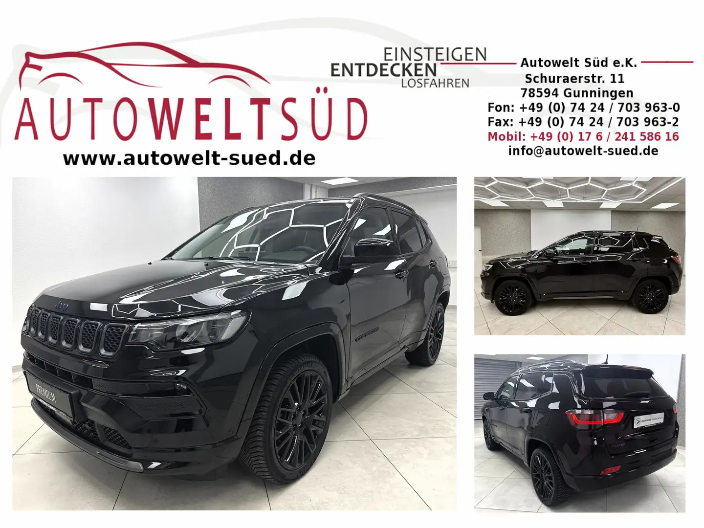 Jeep Compass 4xe S 1.3 T4-PHEV ACC RCam Navi Apple LED ElektrHe Schwarz - 1