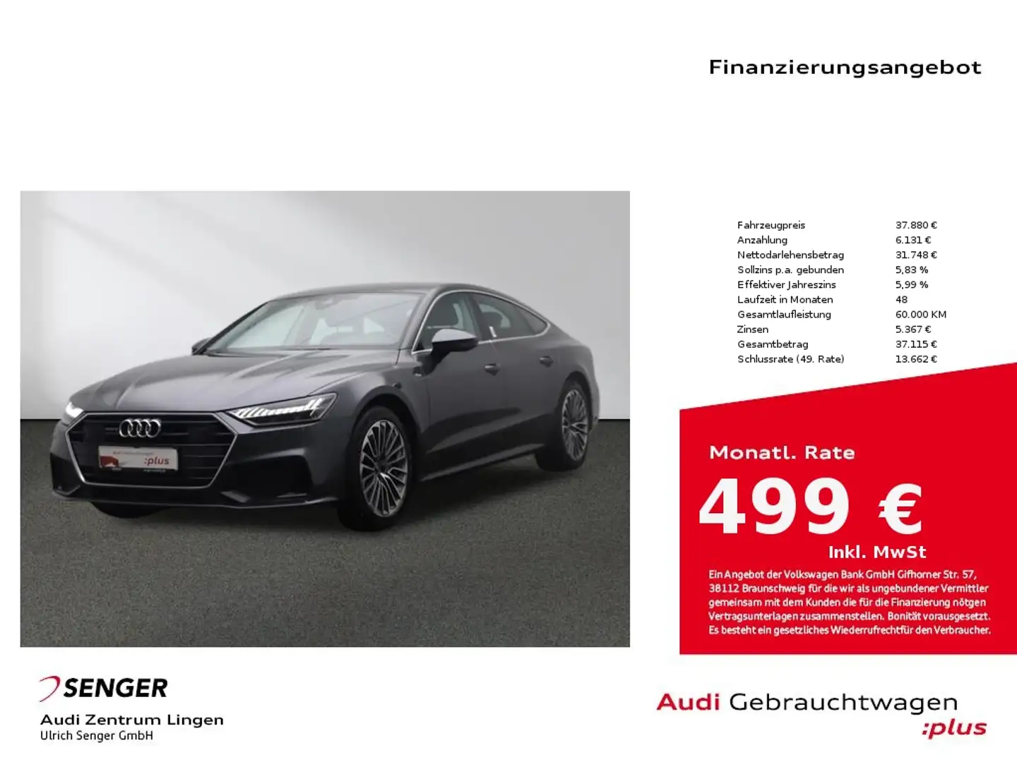 Audi A7 Sportback 50 TFSI e quattro MMI Matrix-LED Grau - 1