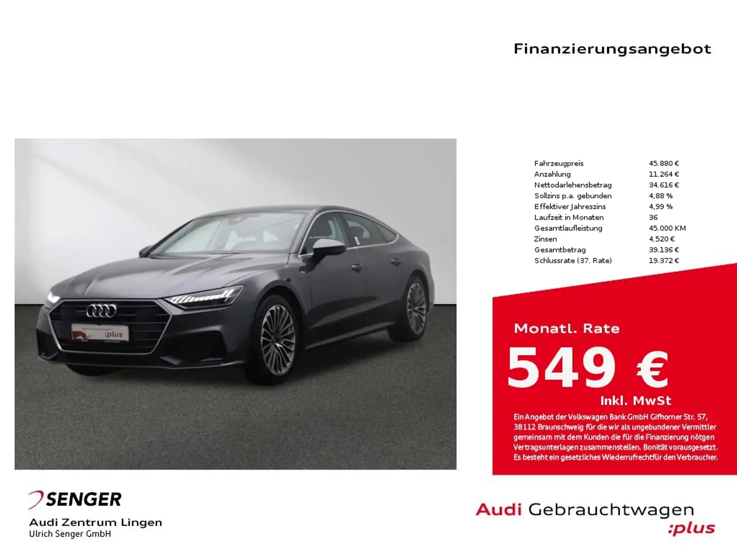 Audi A7 Sportback 50 TFSI e quattro MMI Matrix-LED Gris - 1