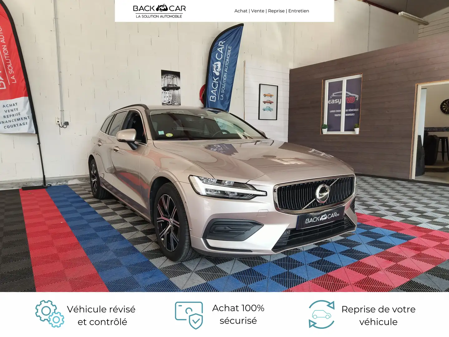 Volvo V60 B4 197 ch Geartronic 8 Start Gris - 2