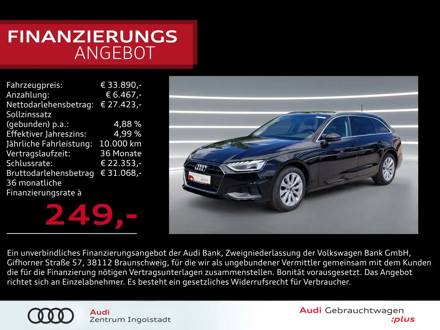 Audi A4 Avant 35 TFSI S-tronic LED NAVI 3Z-Klima Schwarz - 1