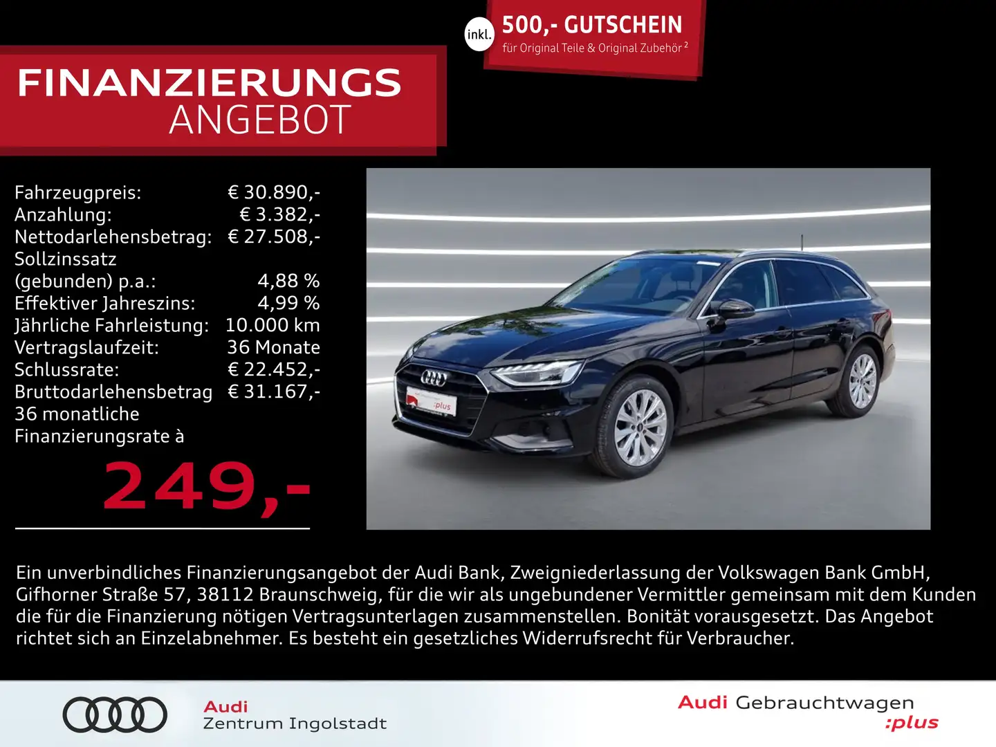 Audi A4 Avant 35 TFSI S-tronic LED NAVI 3Z-Klima Schwarz - 1