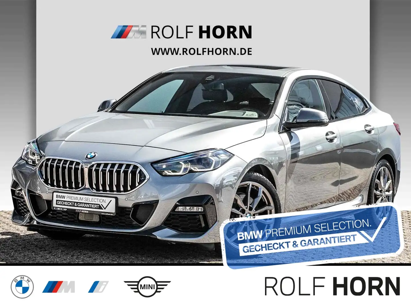 BMW 218 i Gran Coupe M Sportpaket Pano Navi HiFi RKam Grijs - 1