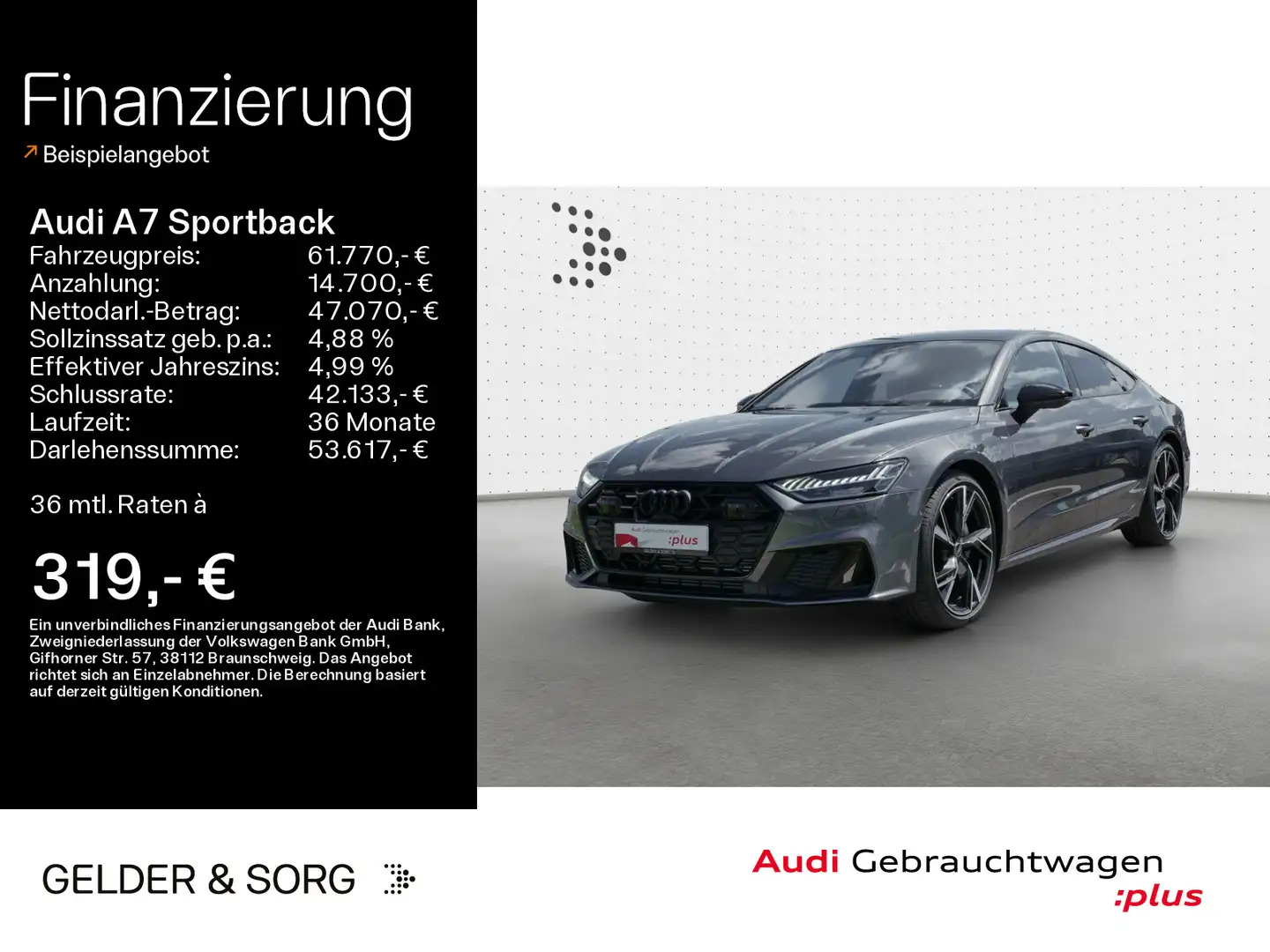 Audi A7 45 TFSI quattro S line HDMatrix*B&O Gris - 1