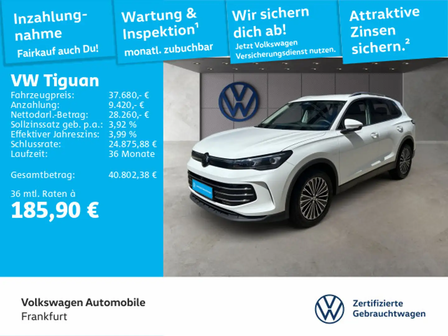 Volkswagen Tiguan 2.0 TDI DSG Elegance Navi AHK IQ.LIGHT" - Weiß - 1