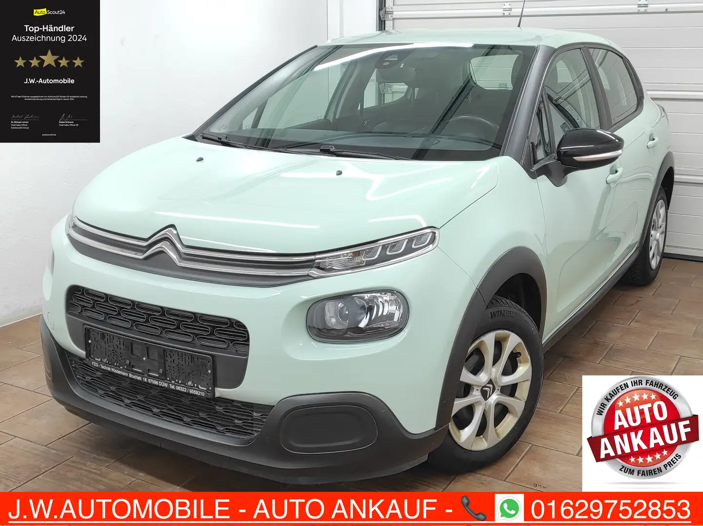 Citroen C3 1.2 1-HAND EURO-6 LED KLIMA START/STOP TEMBP BC ZV Grün - 2