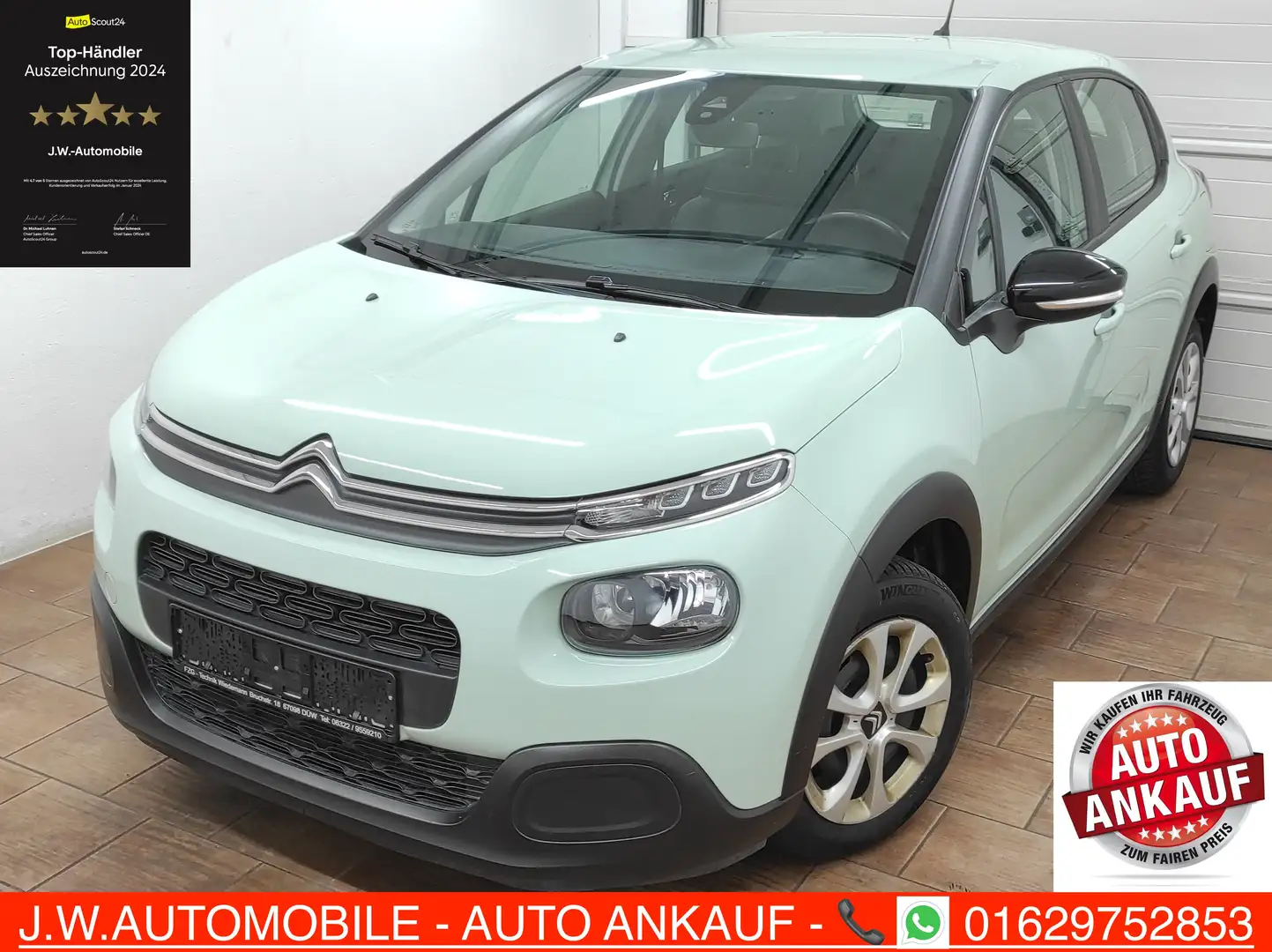 Citroen C3 1.2 1-HAND EURO-6 LED KLIMA START/STOP TEMBP BC ZV Grün - 1