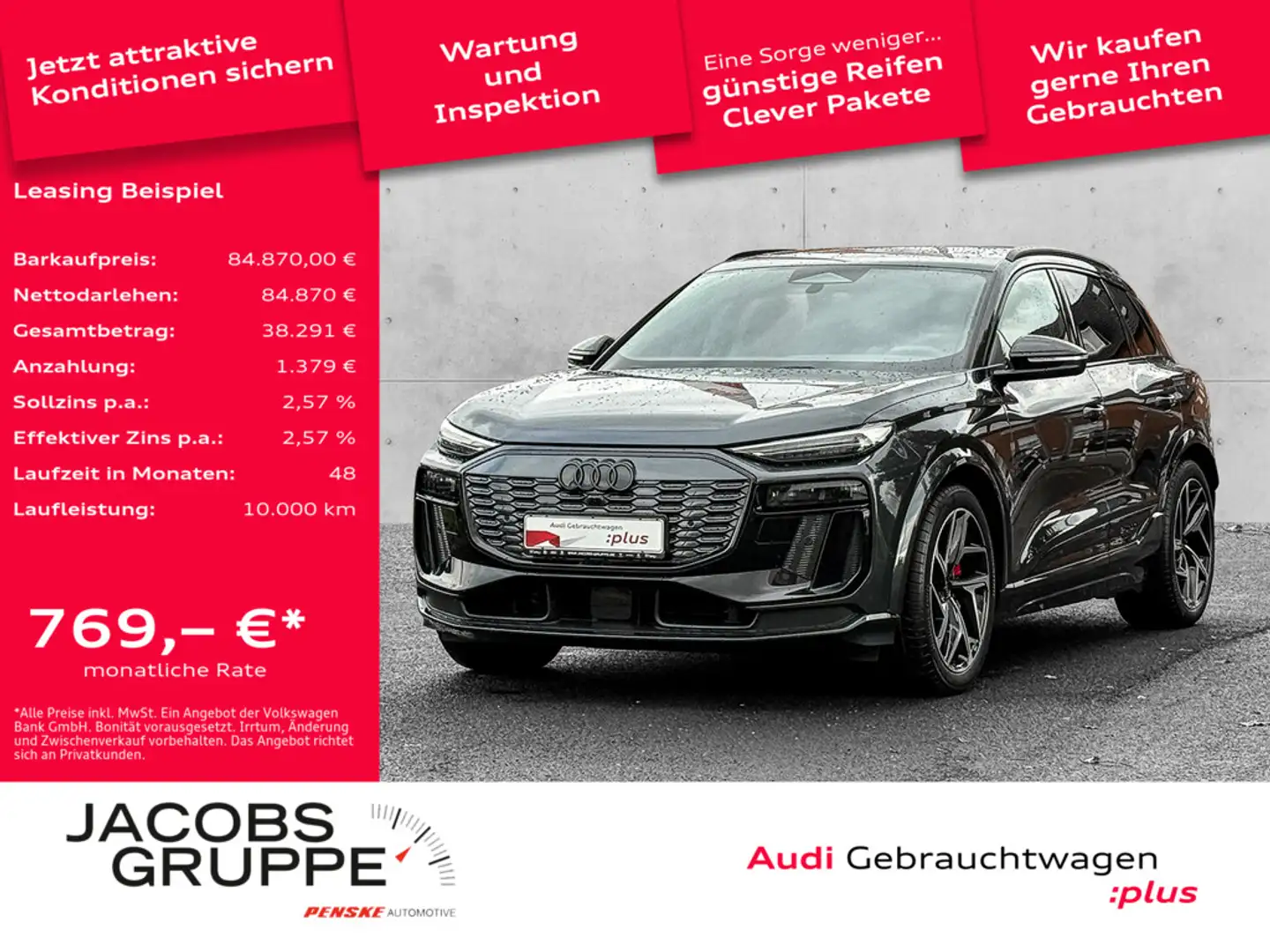 Audi SQ6 e-tron S-Sitze/Matrix/Pano/ACC/B&O3D/Kameras Gris - 1