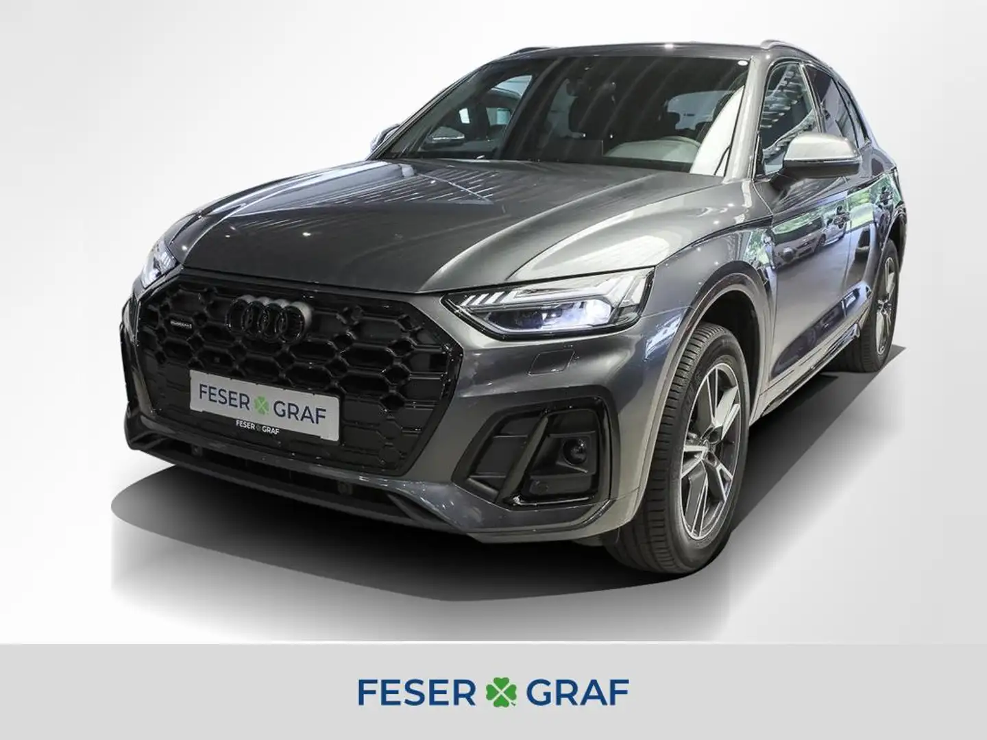 Audi Q5 40 TDI qu. 2x S line AHK Matrix RüKa Grijs - 1