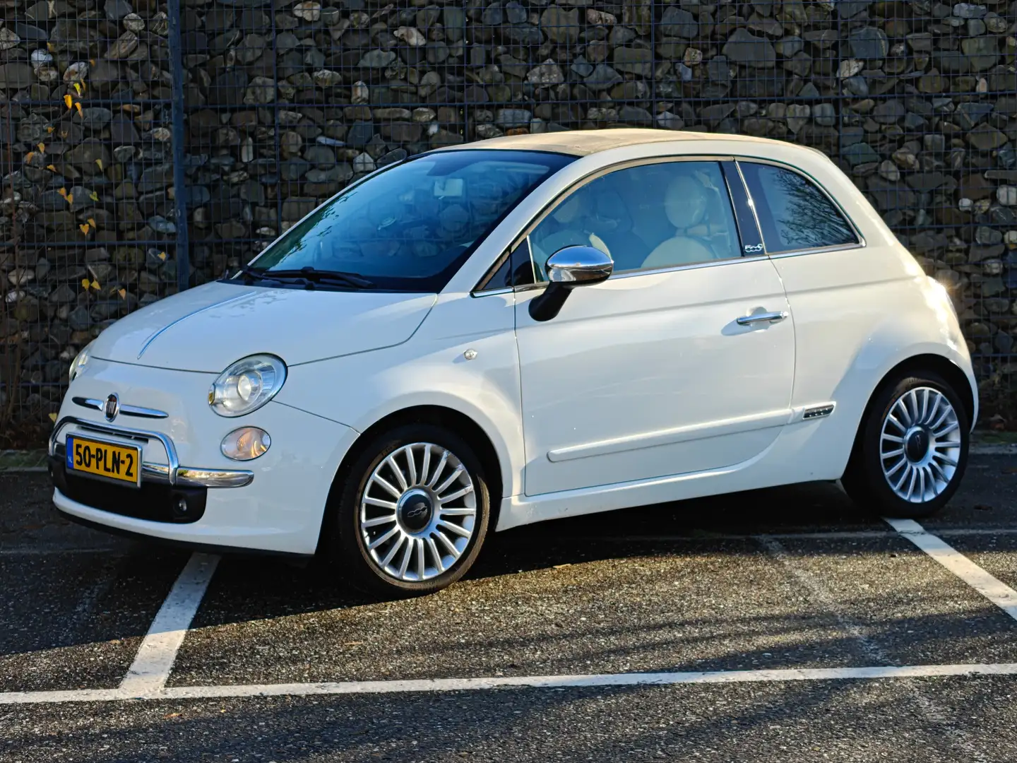 Fiat 500C 500 0.9 TwinAir Lounge Automaat, cabrio, metallic Wit - 1