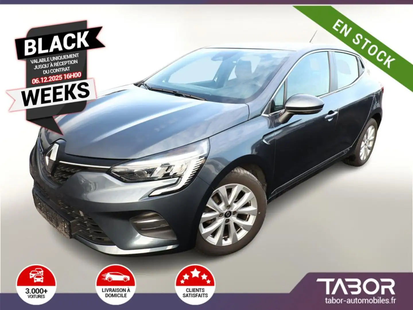 Renault Clio V TCe 90 Intens GPS radars KeyLess Gris - 1