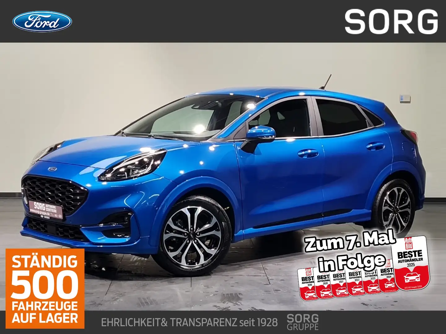 Ford Puma 1.0 MHEV ST-Line*NAVI*SITZHZG*TEMPOMAT* Bleu - 1