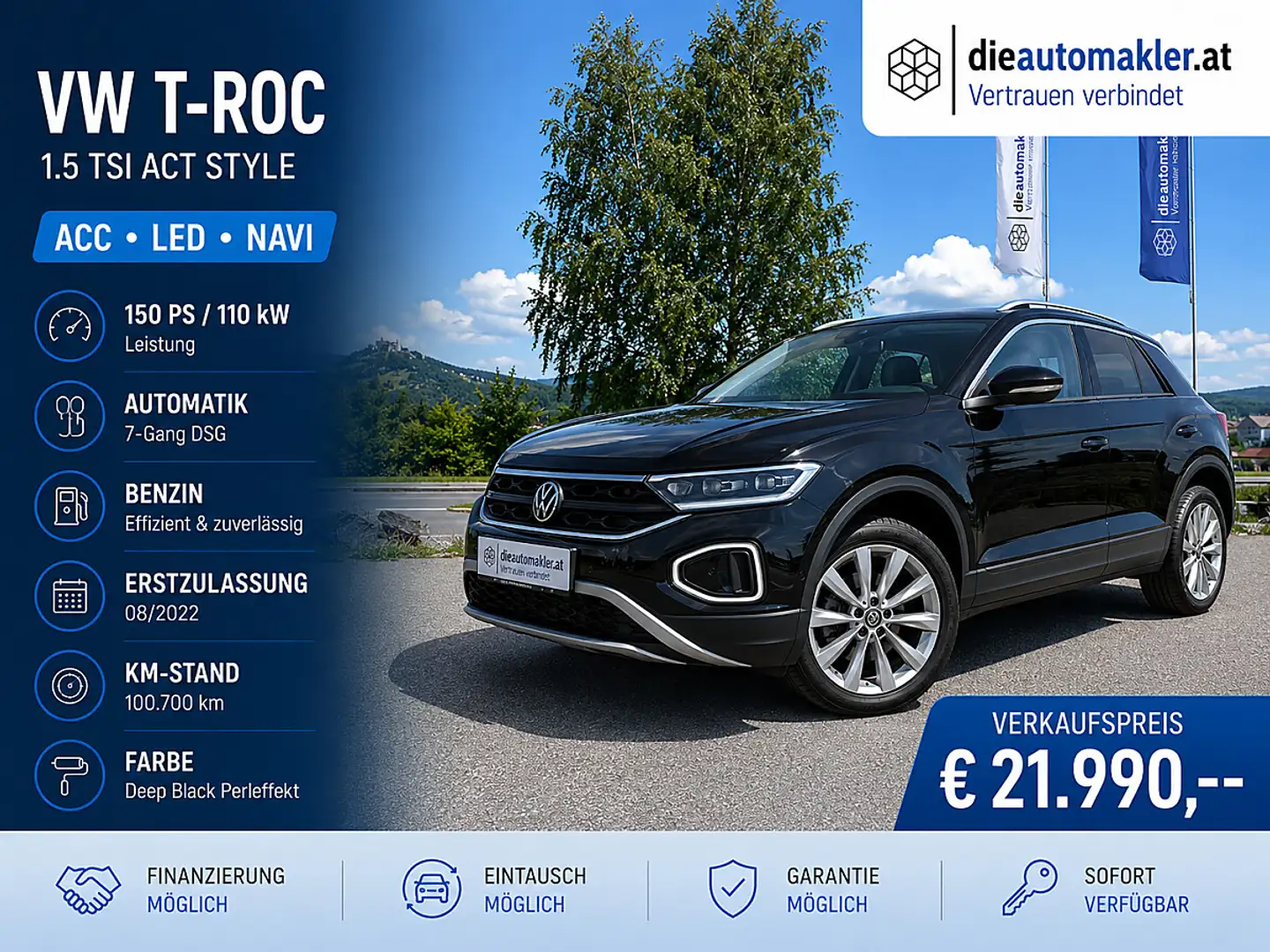 Volkswagen T-Roc 1.5 TSI ACT Style |ACC|LED|NAVI| Schwarz - 1