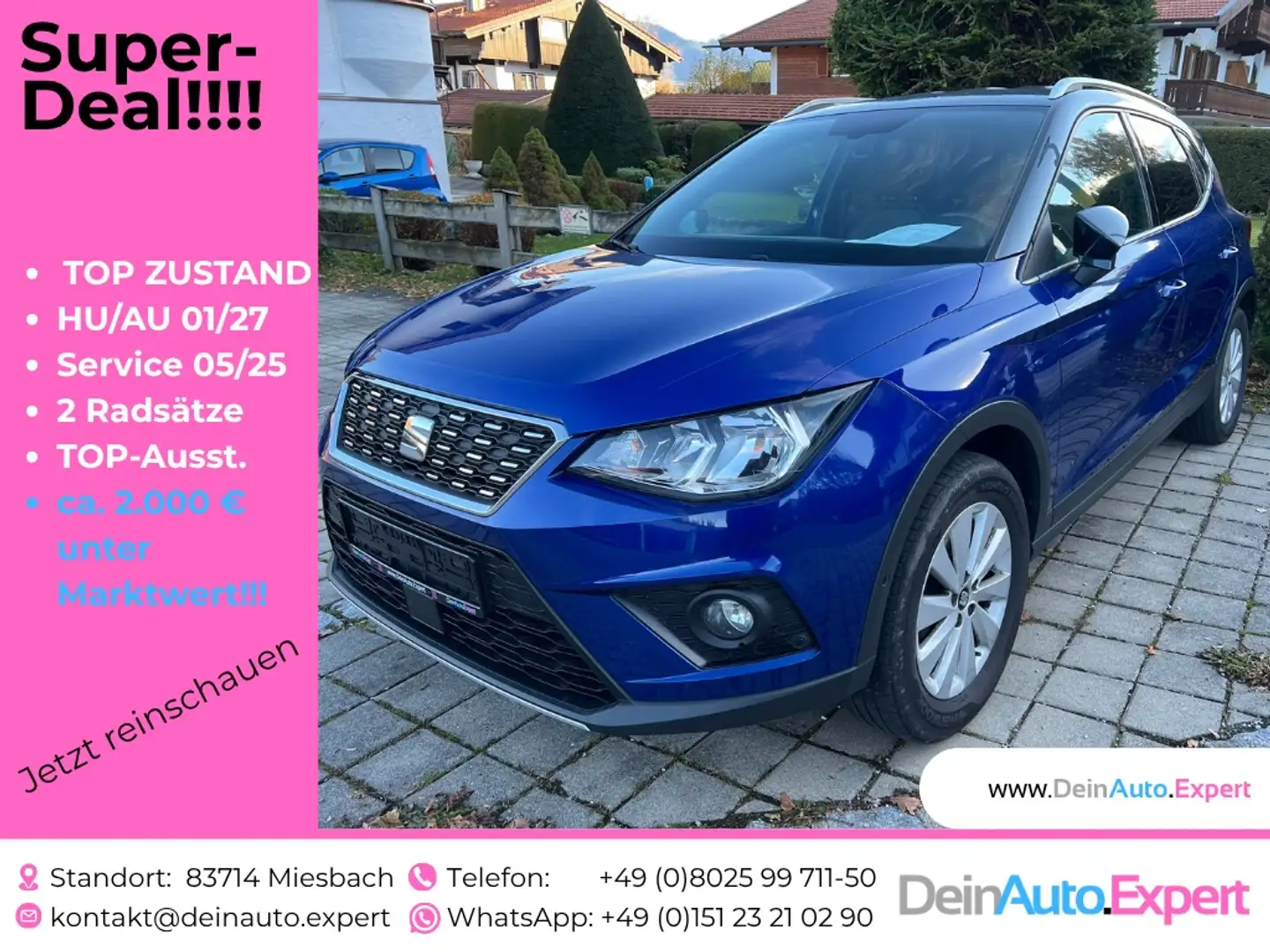SEAT Arona Xcellence 1.0 TGI *NAVI*SHZG*FullLink*DAB*PDC*CAM Blau - 1