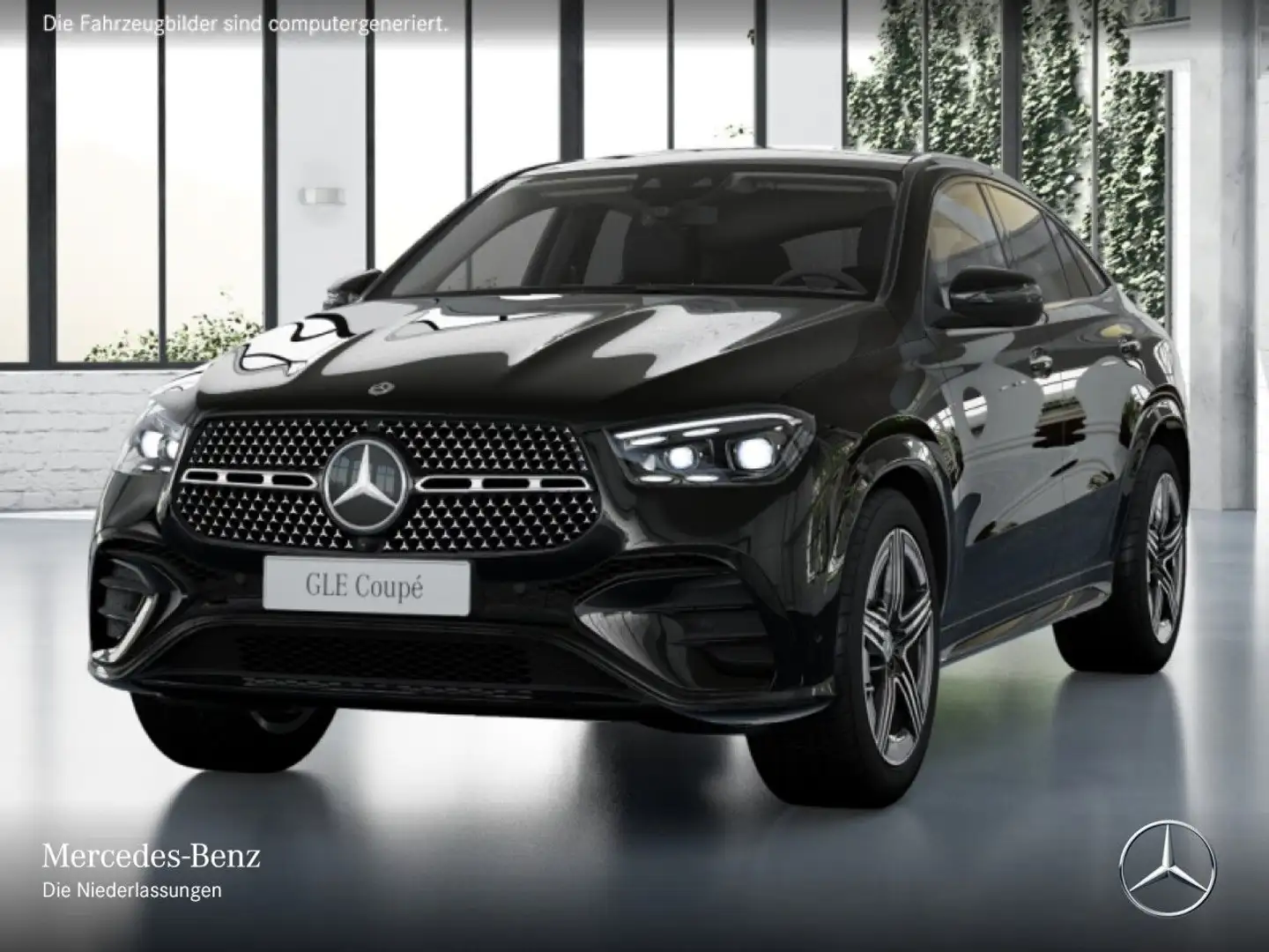 Mercedes-Benz GLE 350 de Coupé 4M AMG+NIGHT+PANO+360+AHK+SPUR Schwarz - 2