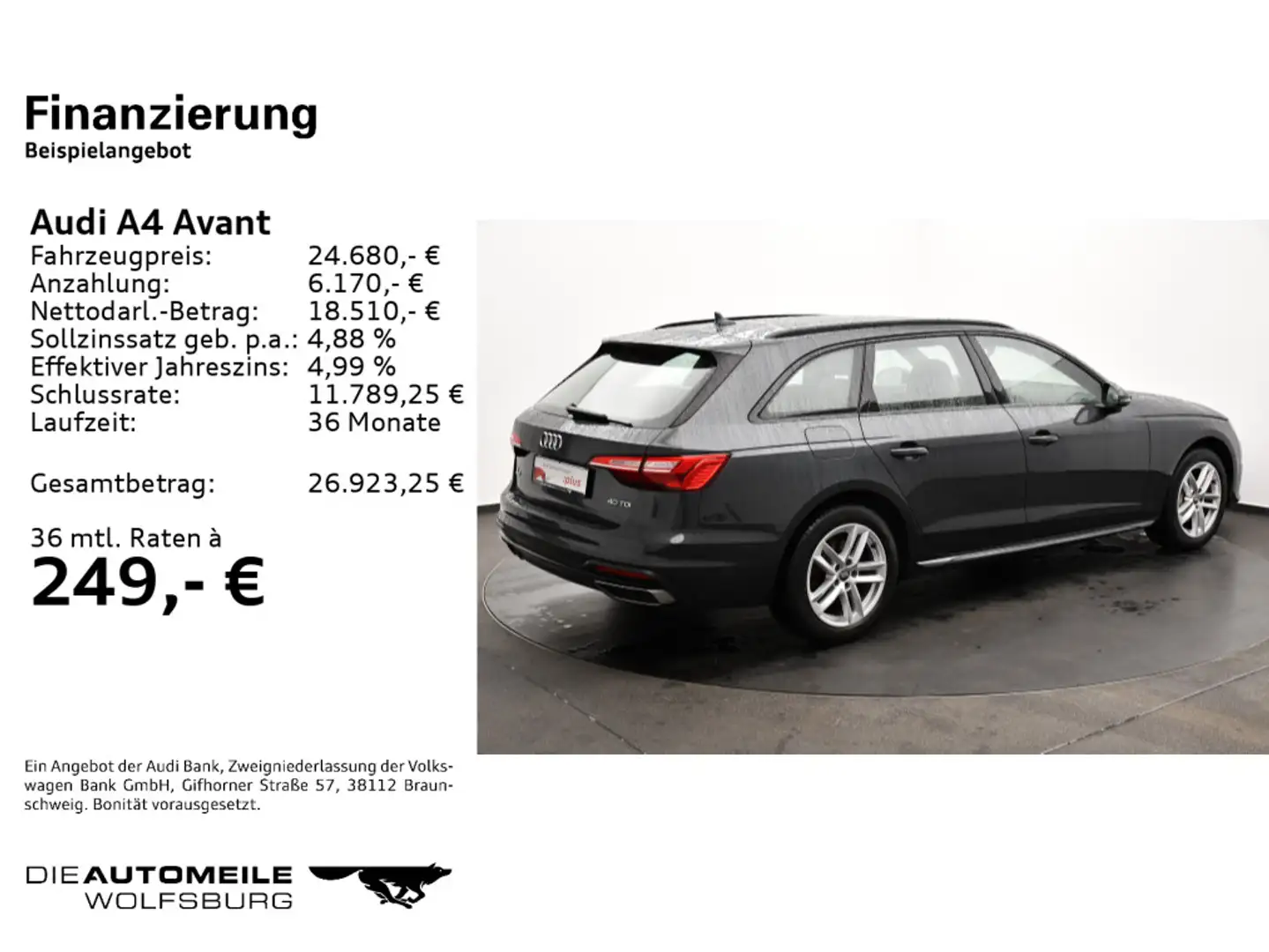 Audi A4 40 TDI S-tronic advanced AHK/ACC/Einpar Grau - 2