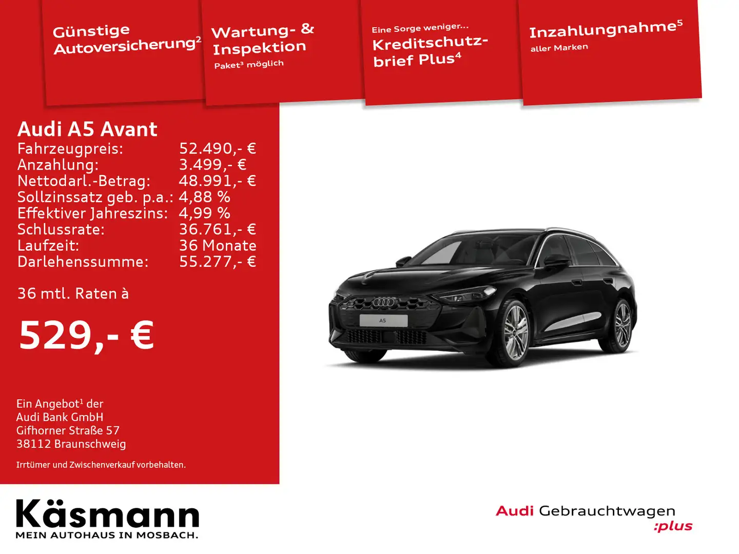 Audi A5 TDI 150 kW S tronic AHK NAV KAM LED ACC Schwarz - 1