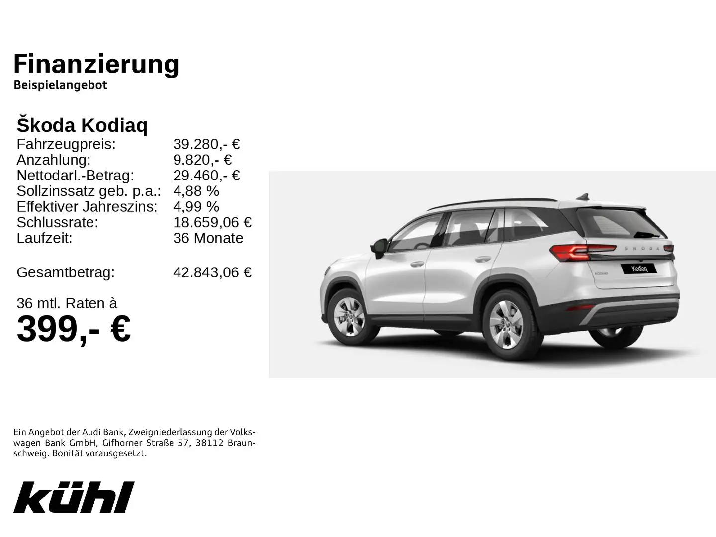 Skoda Kodiaq 2.0 TDI DSG Selection LED/ACC/Kamera/App/ Weiß - 2