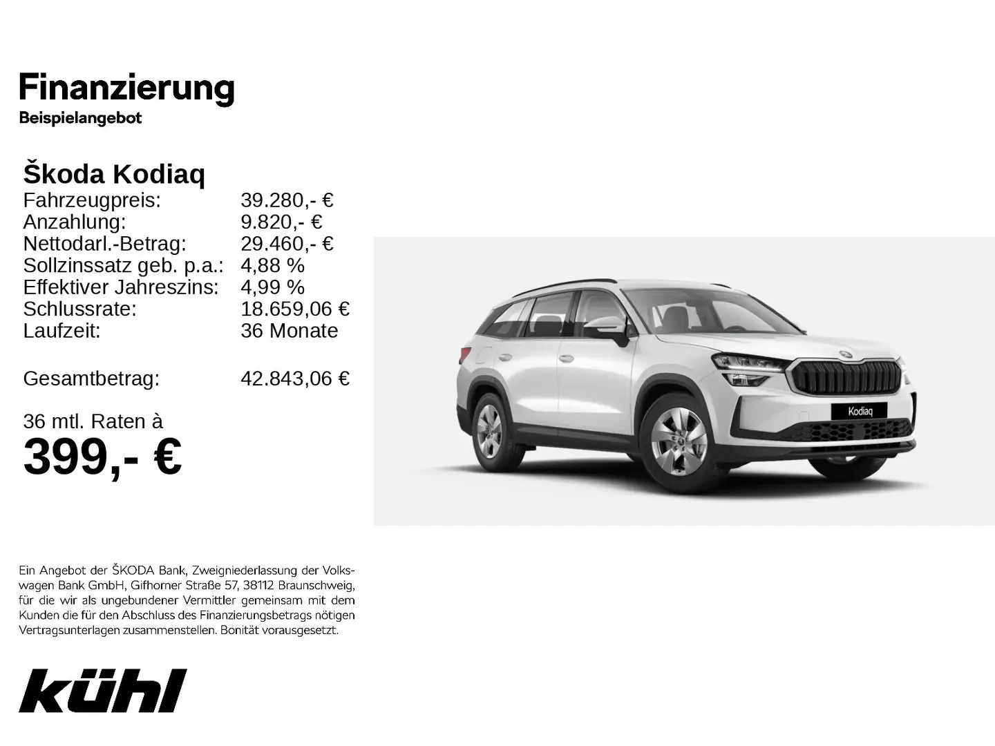 Skoda Kodiaq 2.0 TDI DSG Selection LED/ACC/Kamera/App/ Weiß - 1