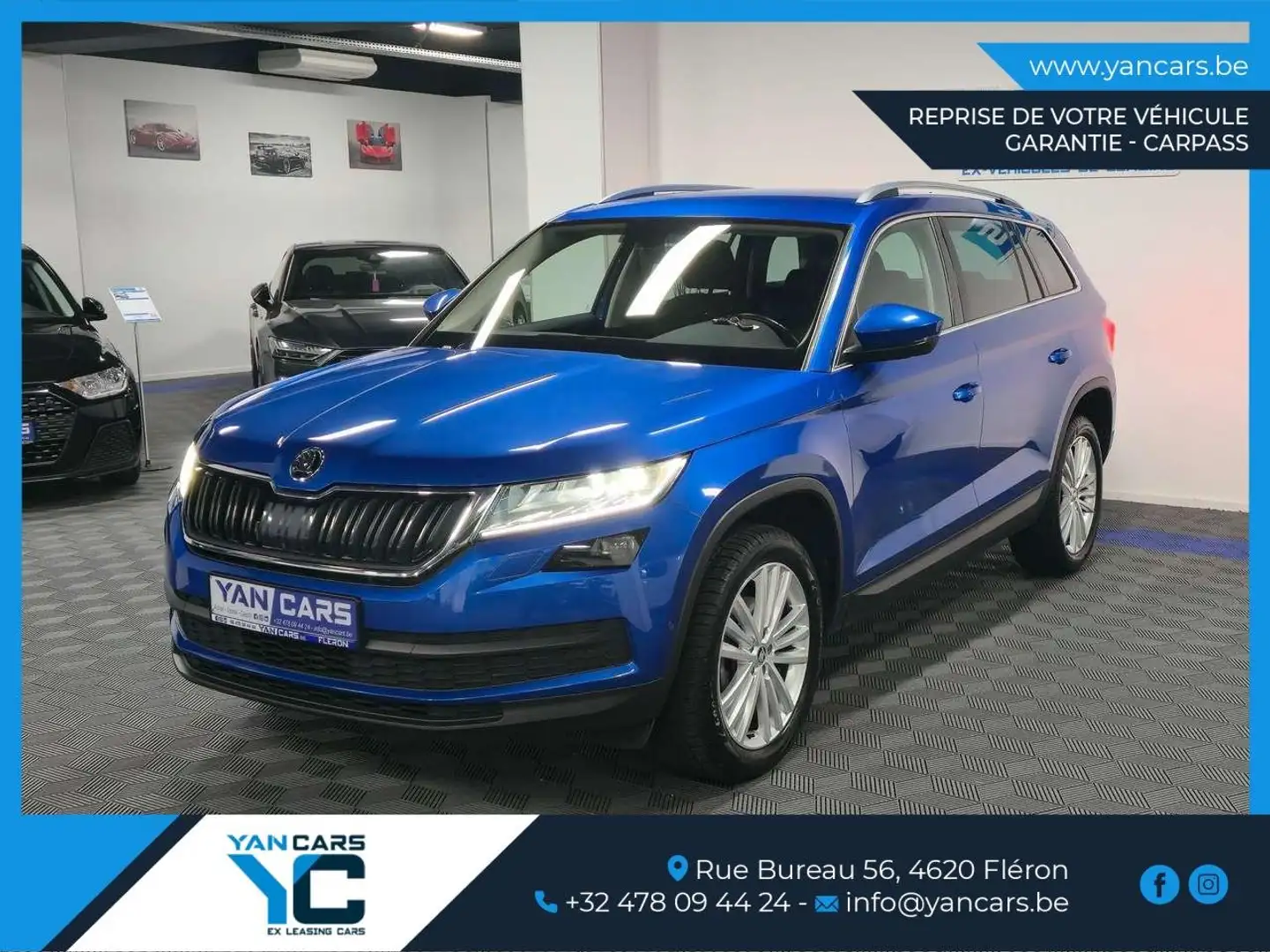 Skoda Kodiaq 2.0 CR TDi * AUTOMATIQUE * 7 PLACES * FULL OPTIONS Bleu - 1