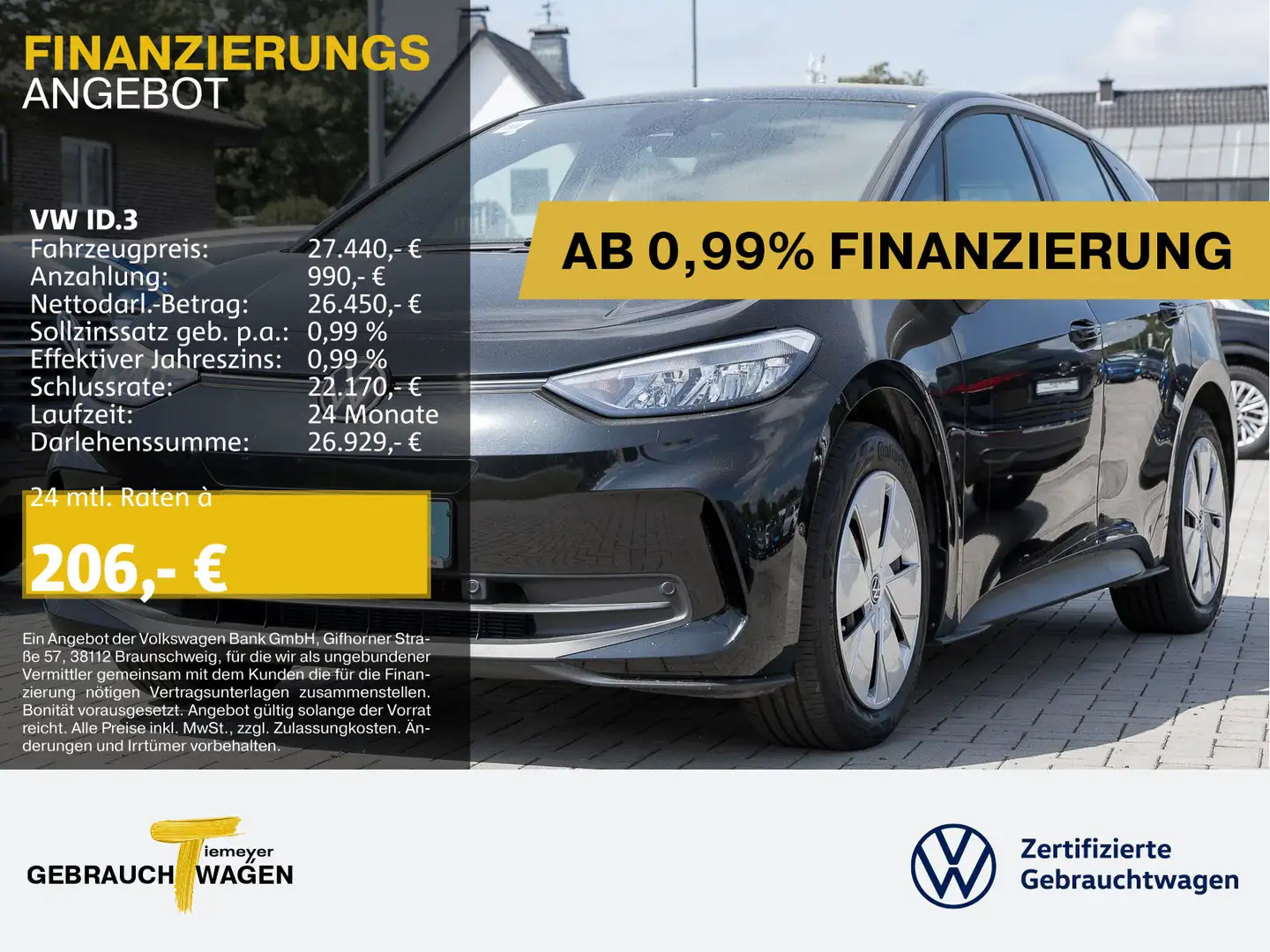 Volkswagen ID.3 PRO NAVI KAMERA SITZH LED Nero - 1