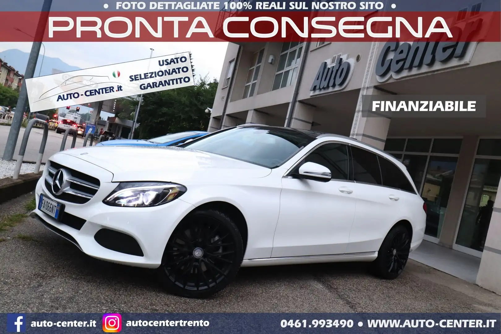 Mercedes-Benz C 250 250 d SW 4MATIC Aut Executive TETTO GANCIO Bianco - 1