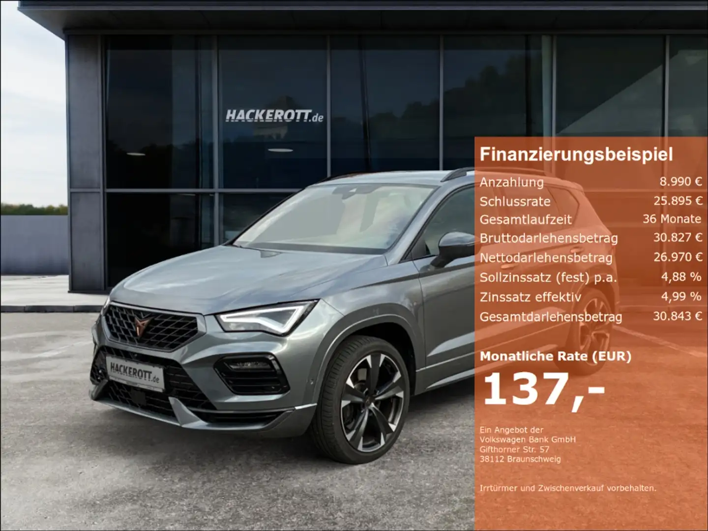 CUPRA Ateca 4Drive VZ 2.0 TSI DSG Navi AHK 360° Kamera Full Li Grau - 1