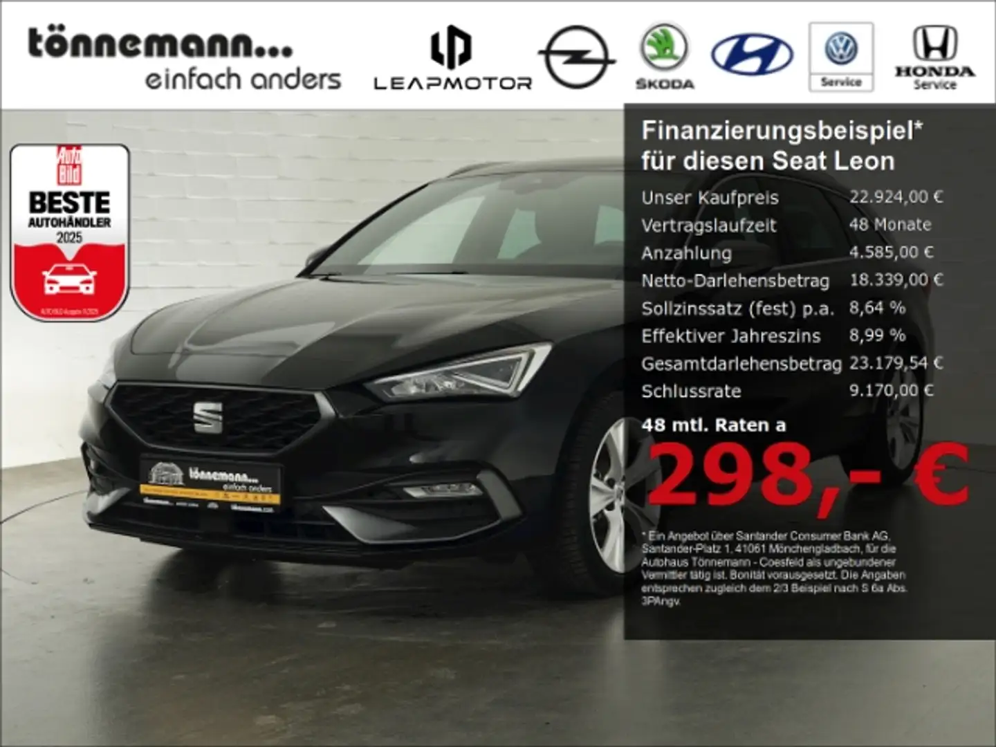 SEAT Leon ST FR eTSI DSG+AHK+VOLL LED+NAVI+RÜCKFAHRKAMERA+SP Schwarz - 1