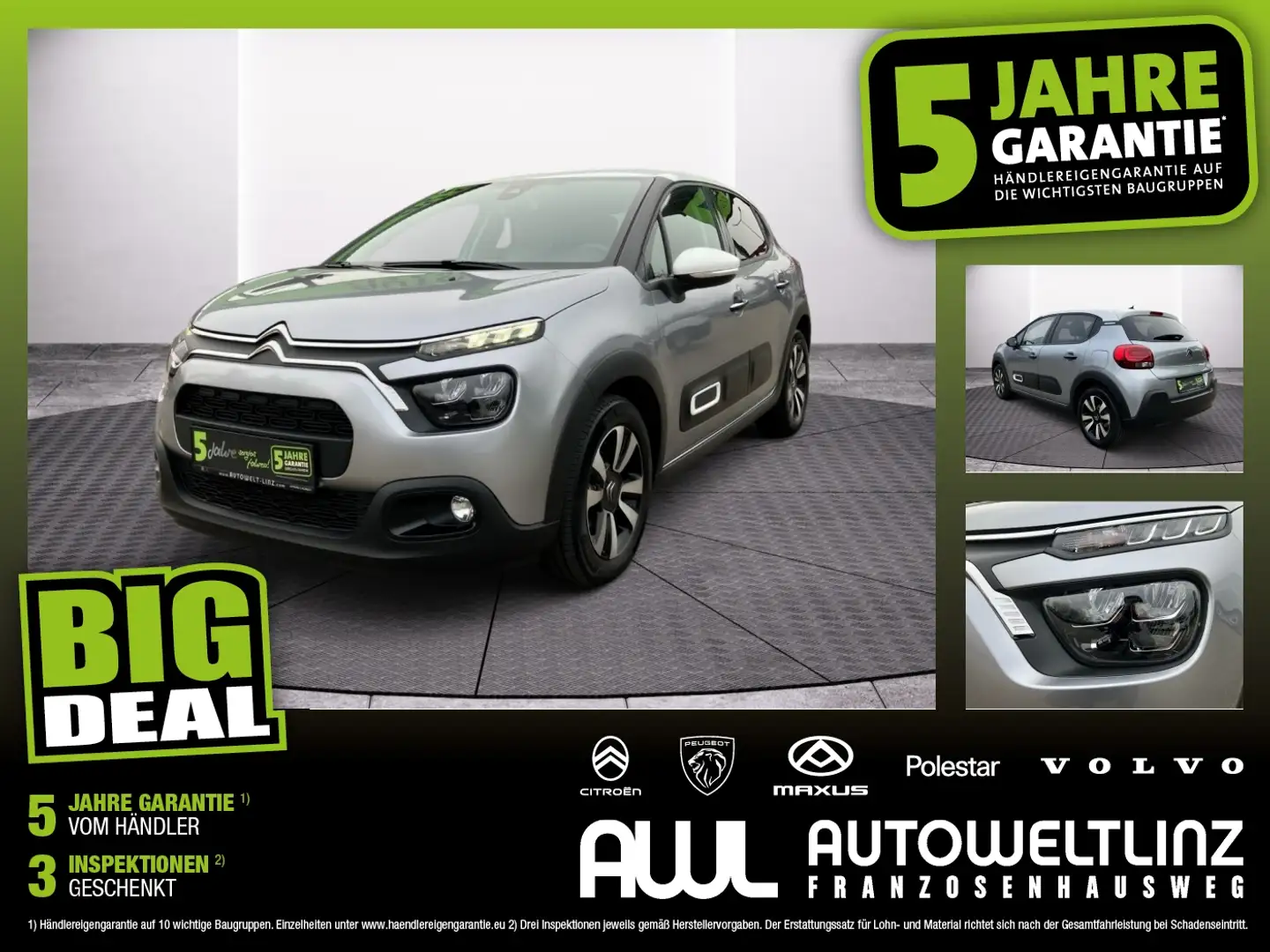 Citroen C3 PureTech 110 S&S EAT6 MAX LED+Navi+Kamera Grau - 1