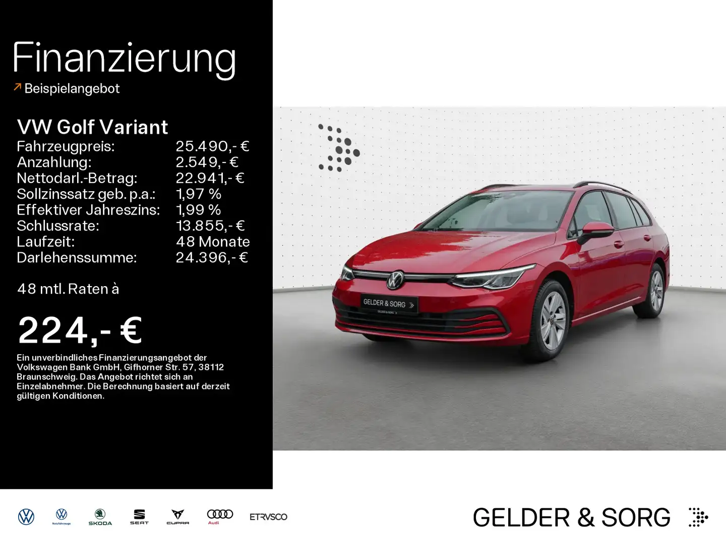 Volkswagen Golf Variant Life 1.0 TSI LED*Navi*AHK*Pano*ACC Rouge - 1