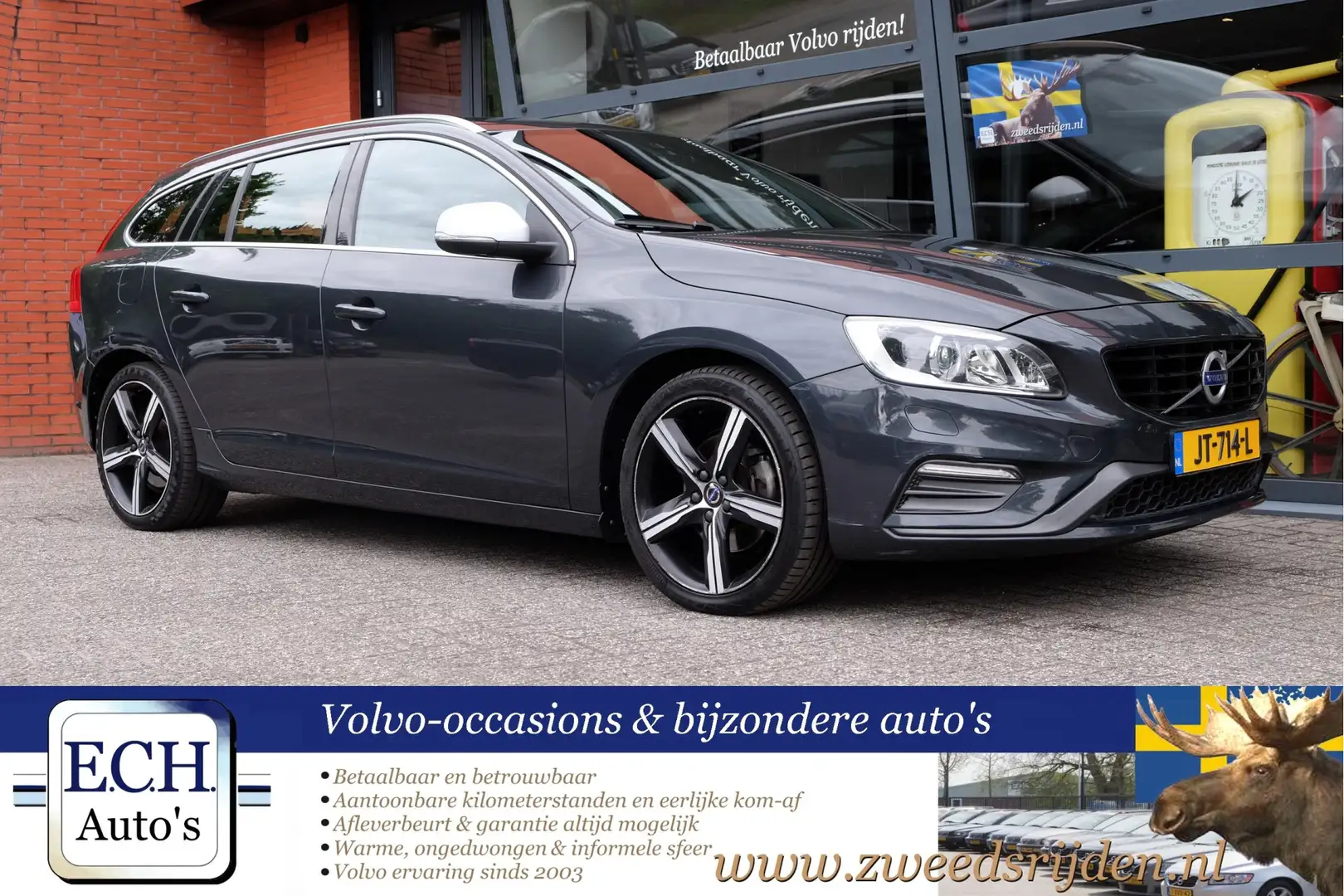 Volvo V60 2.0 152 pk T3 R-Design, Navi, Xenon, 18 inch, Stoe Grijs - 1