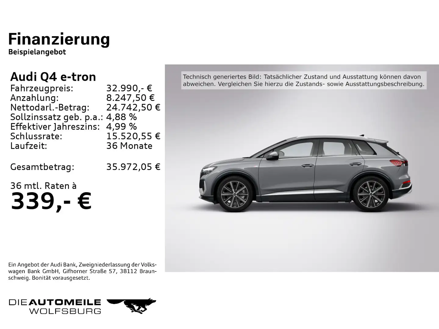 Audi Q4 e-tron Q4 45 e-tron quattro Rückkam/Multilenk/Sitzhzg Grau - 2