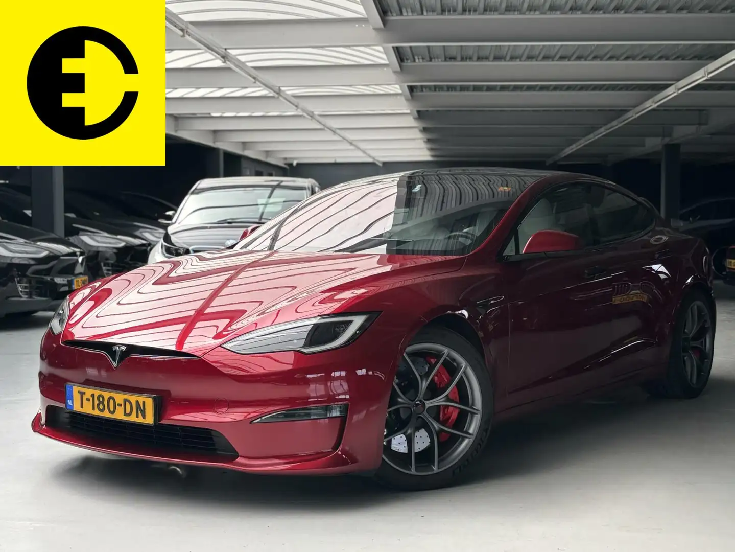 Tesla Model S Plaid AWD 90 kWh | Track pack | Sportvelgen | Enha Червоний - 1