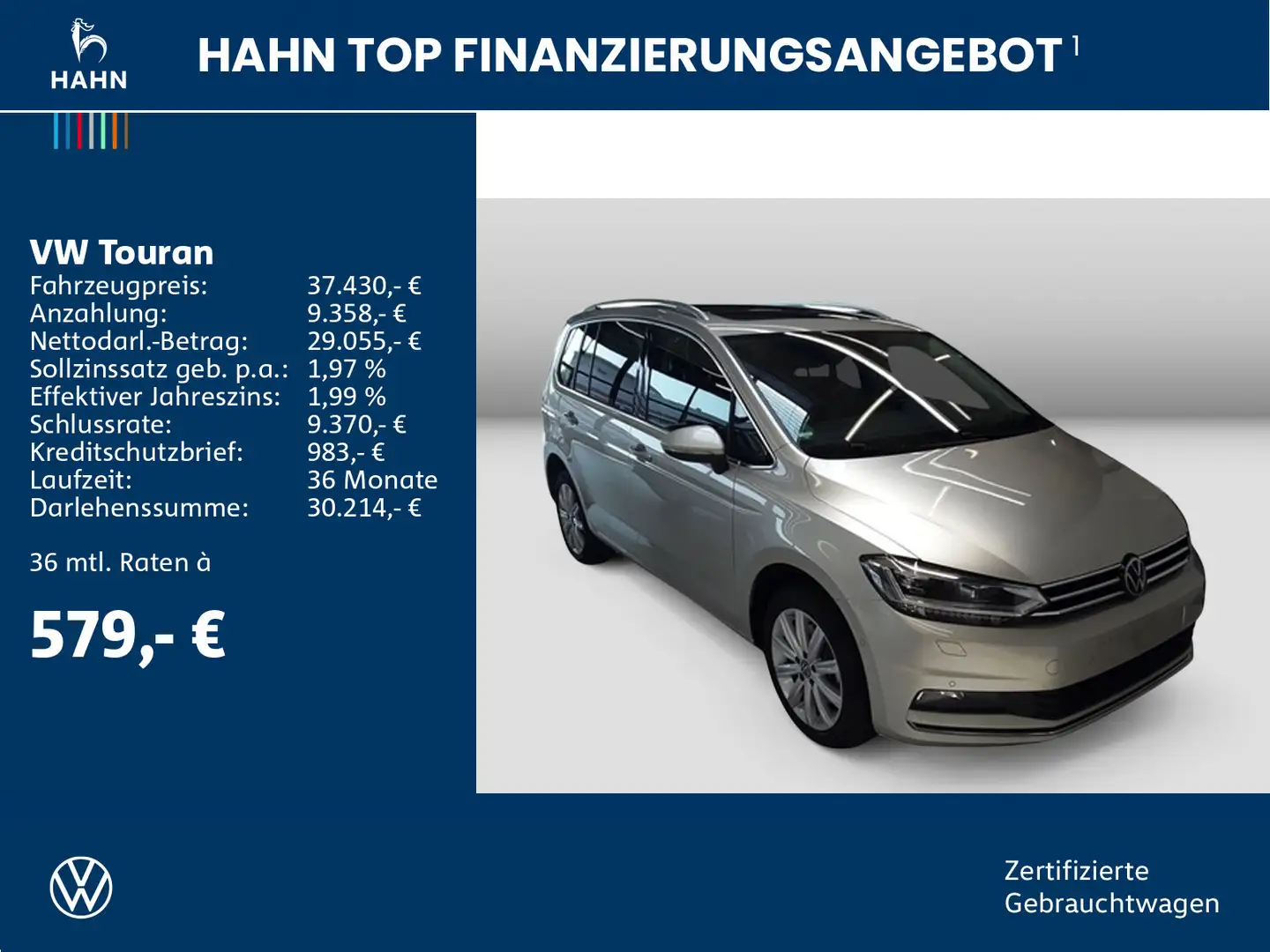 Volkswagen Touran 2.0TDI DSG Highline 7-Sitze Cam DCC Pano Argento - 2