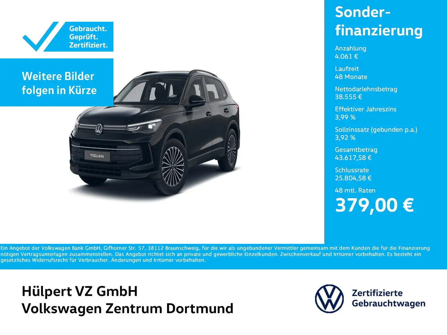 Volkswagen Tiguan 2.0 LIFE 4X4 NEUESMODELL AHK CAM ACC LM18 Zwart - 1