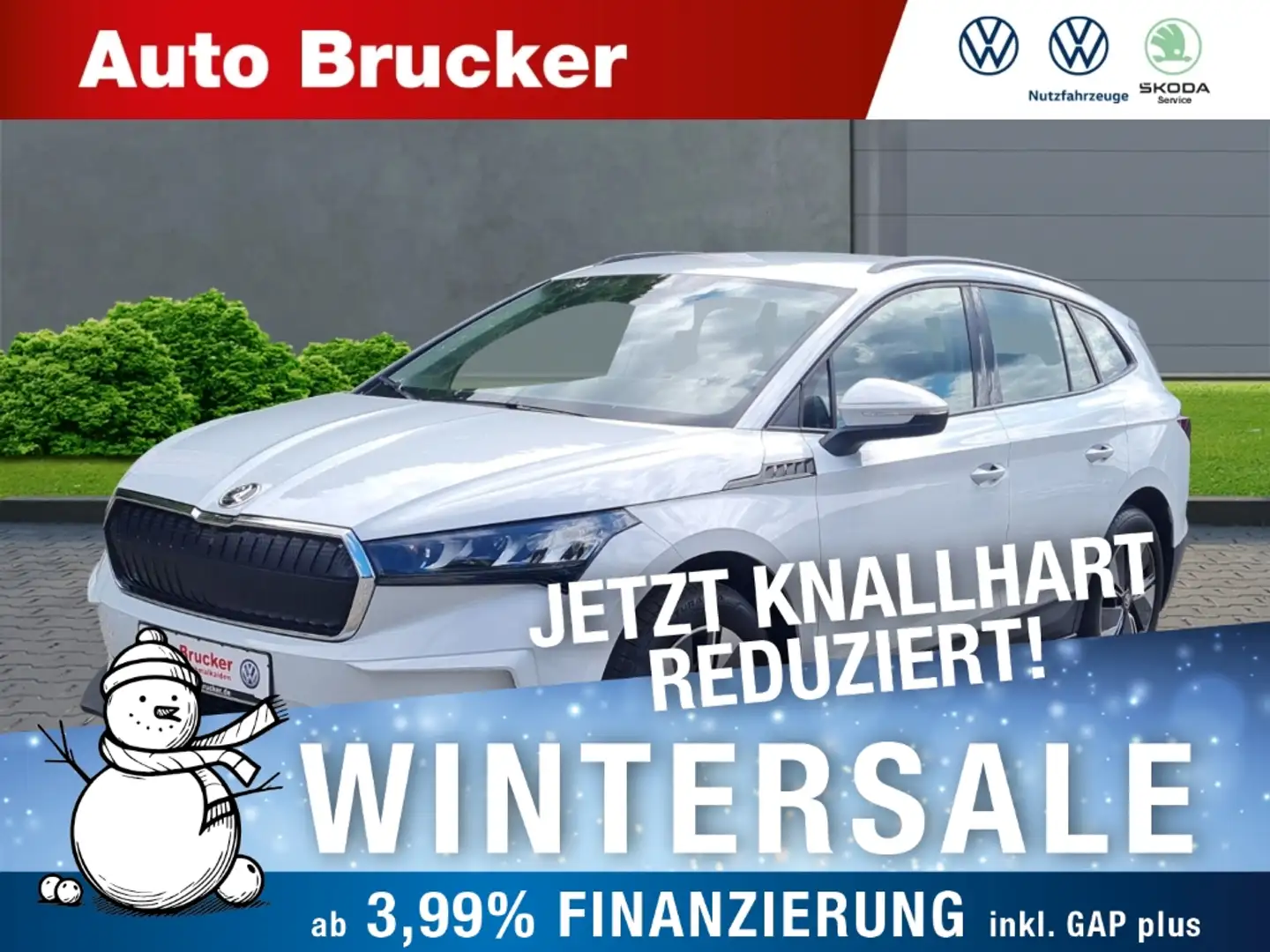 Skoda Enyaq 50 Loft+Klimaautomatik+Lichtsensor+Spurwechselassi Weiß - 1