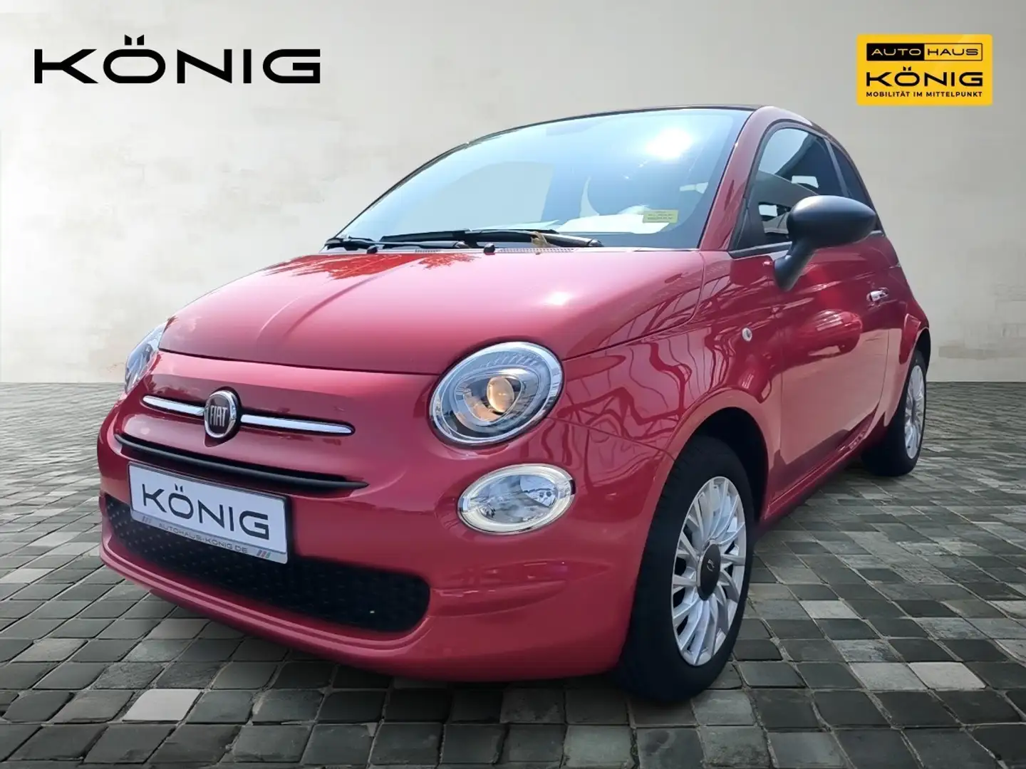 Fiat 500C Cabrio Club 1.0 Klima*Tempomat*CarPlay*Alu Rot - 1