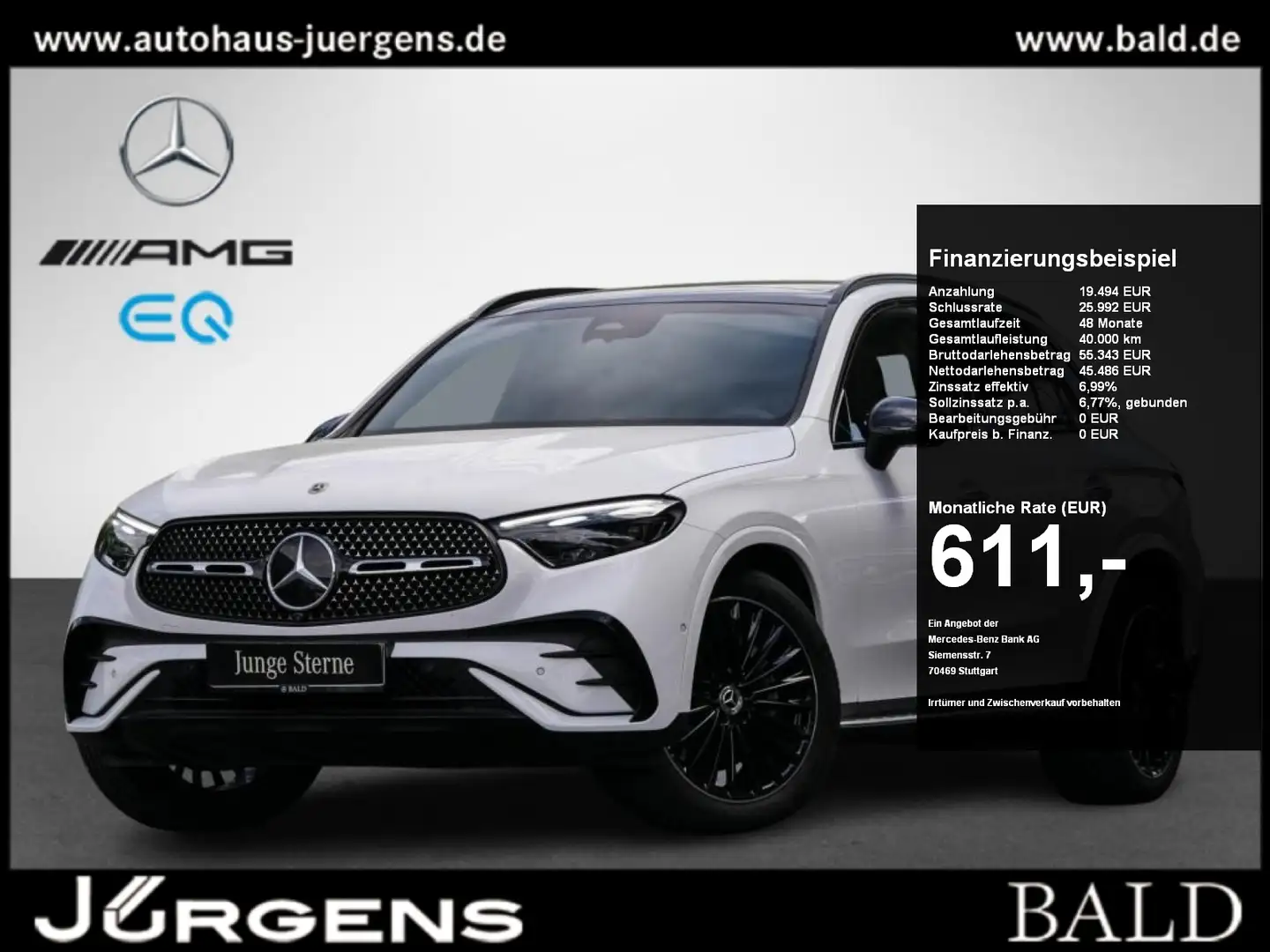 Mercedes-Benz GLC 300 4M AMG-Sport/360/Pano/Burm/AHK/Night/20" Blanc - 1