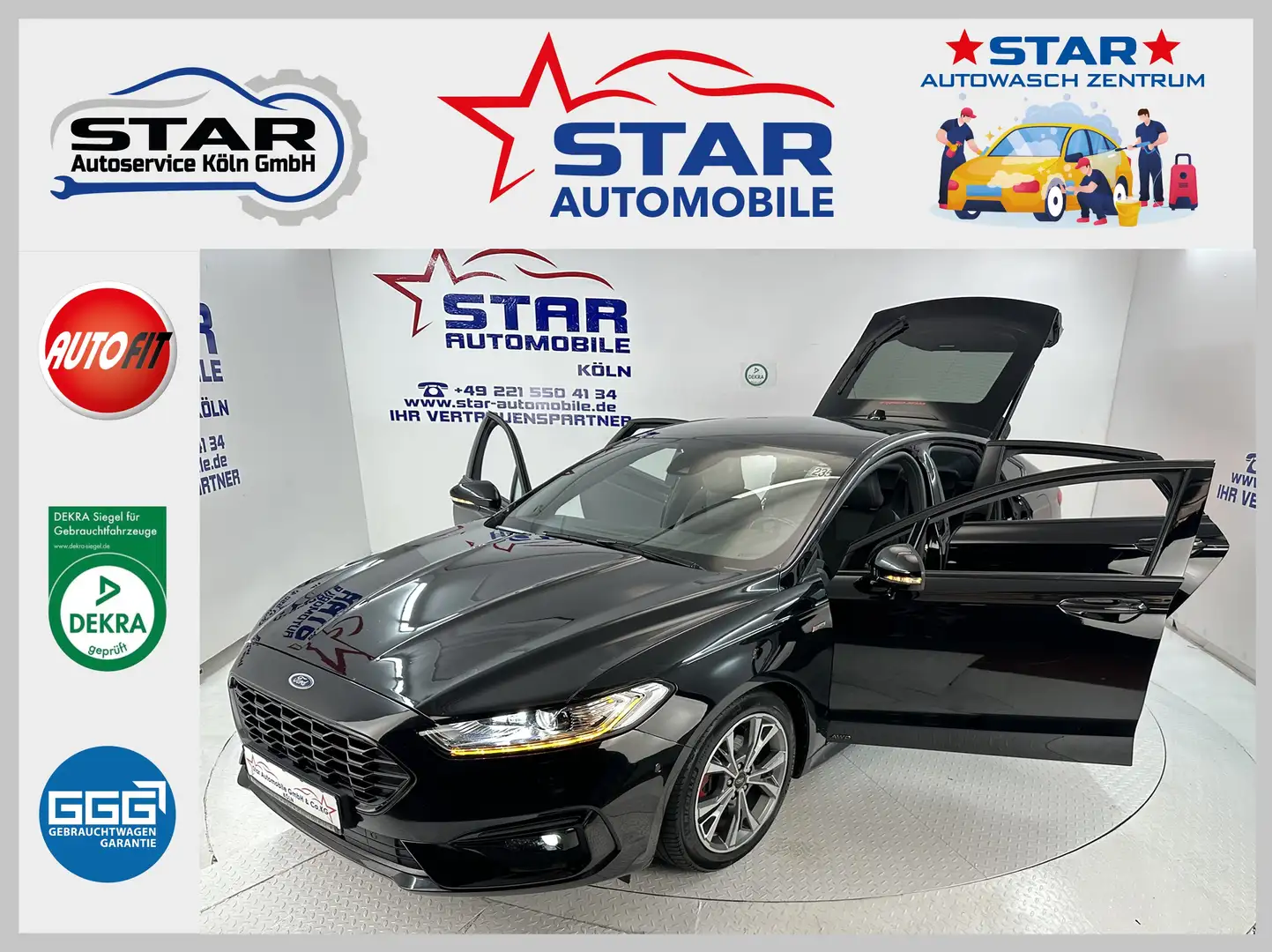 Ford Mondeo ST-Line AWD*2,0-140KW*AHK*TEMP*NAVI*SH*STH*CarPlay Nero - 1