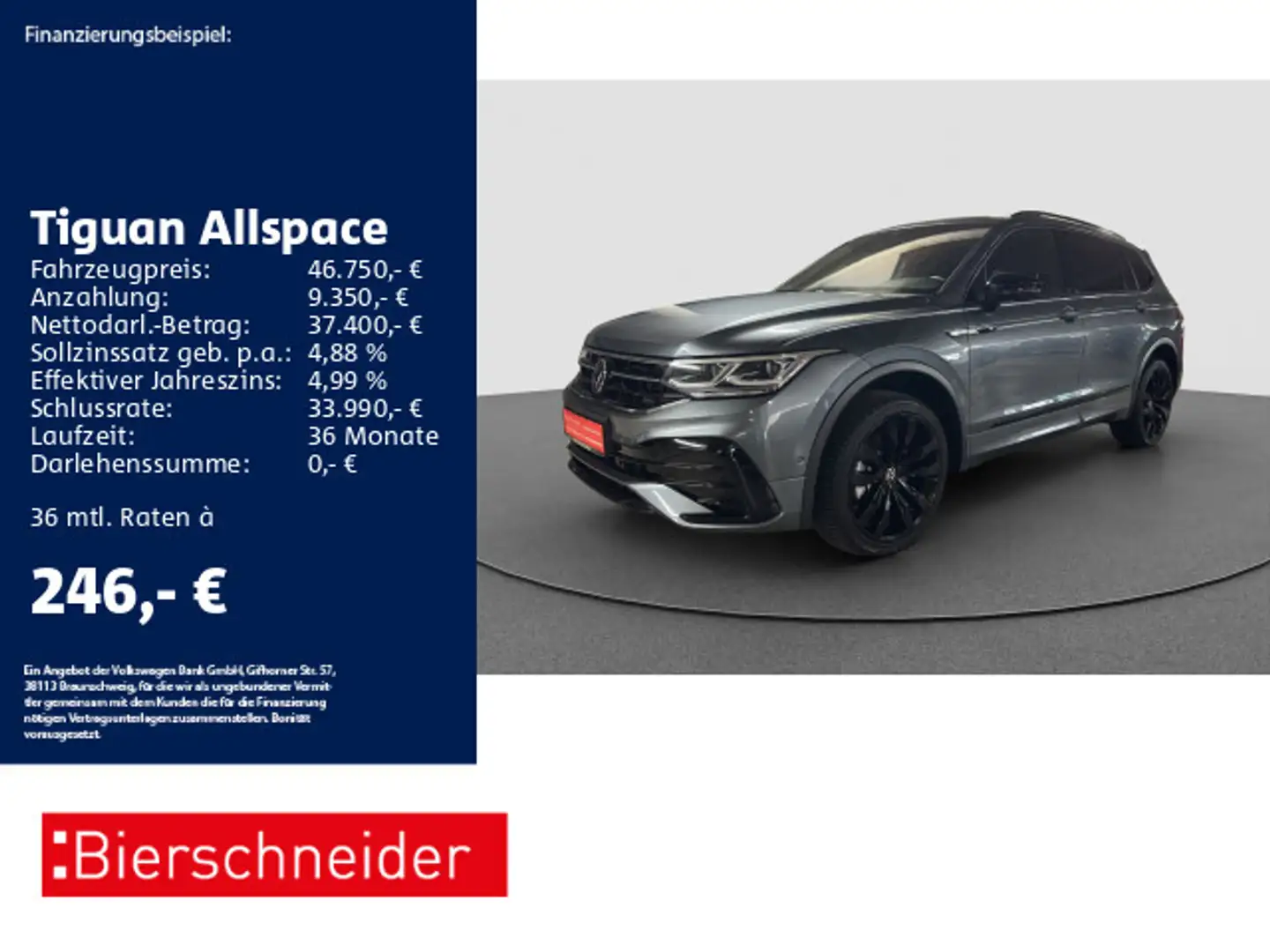Volkswagen Tiguan Allspace 2.0 TSI DSG 4Mo R-Line Black AHK Gri - 1