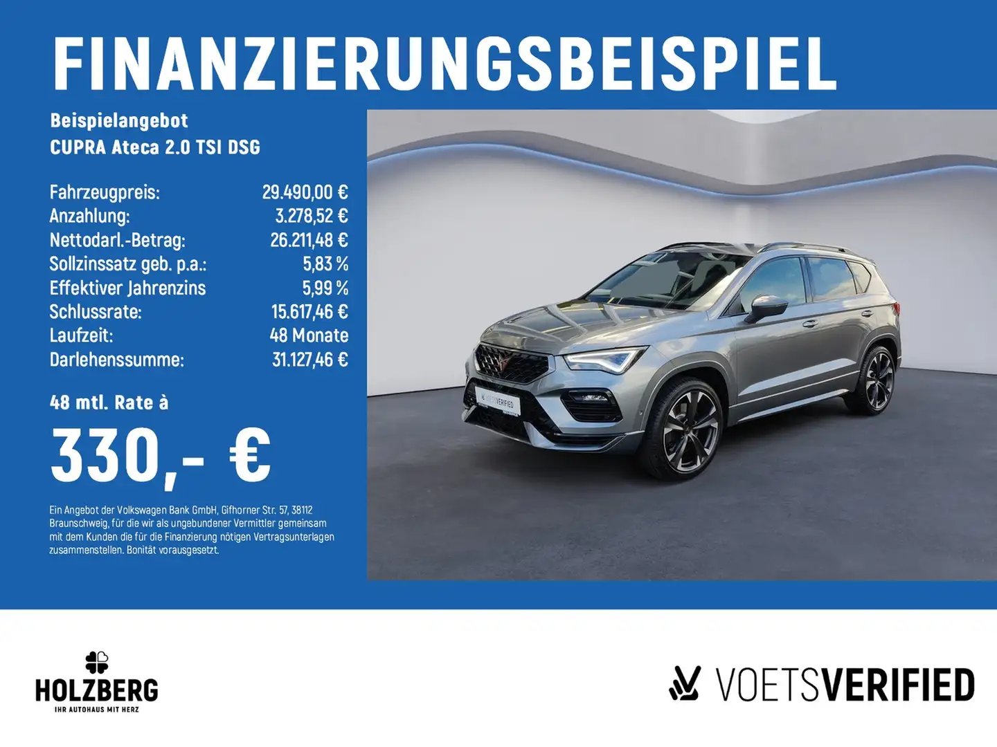 CUPRA Ateca 2.0 TSI DSG LED+SHZ+NAVI Gris - 2