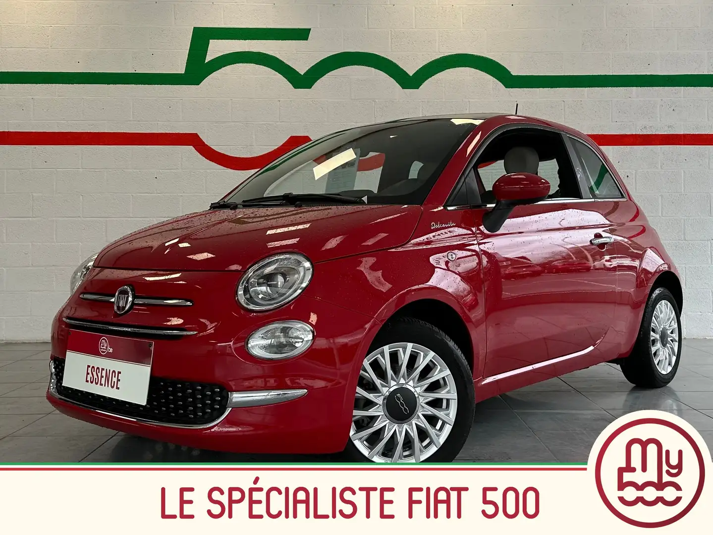 Fiat 500 1.0i Dolcevita * Apple car Play * Toit pano * Rouge - 1