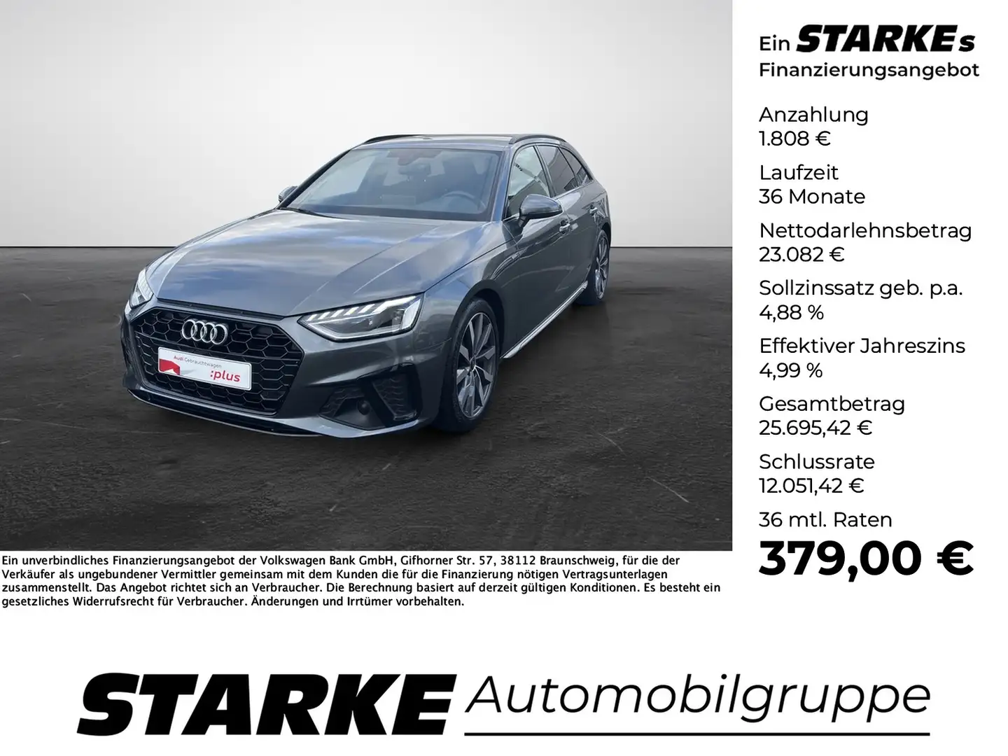 Audi A4 Avant 35 TDI S tronic S line Gris - 1